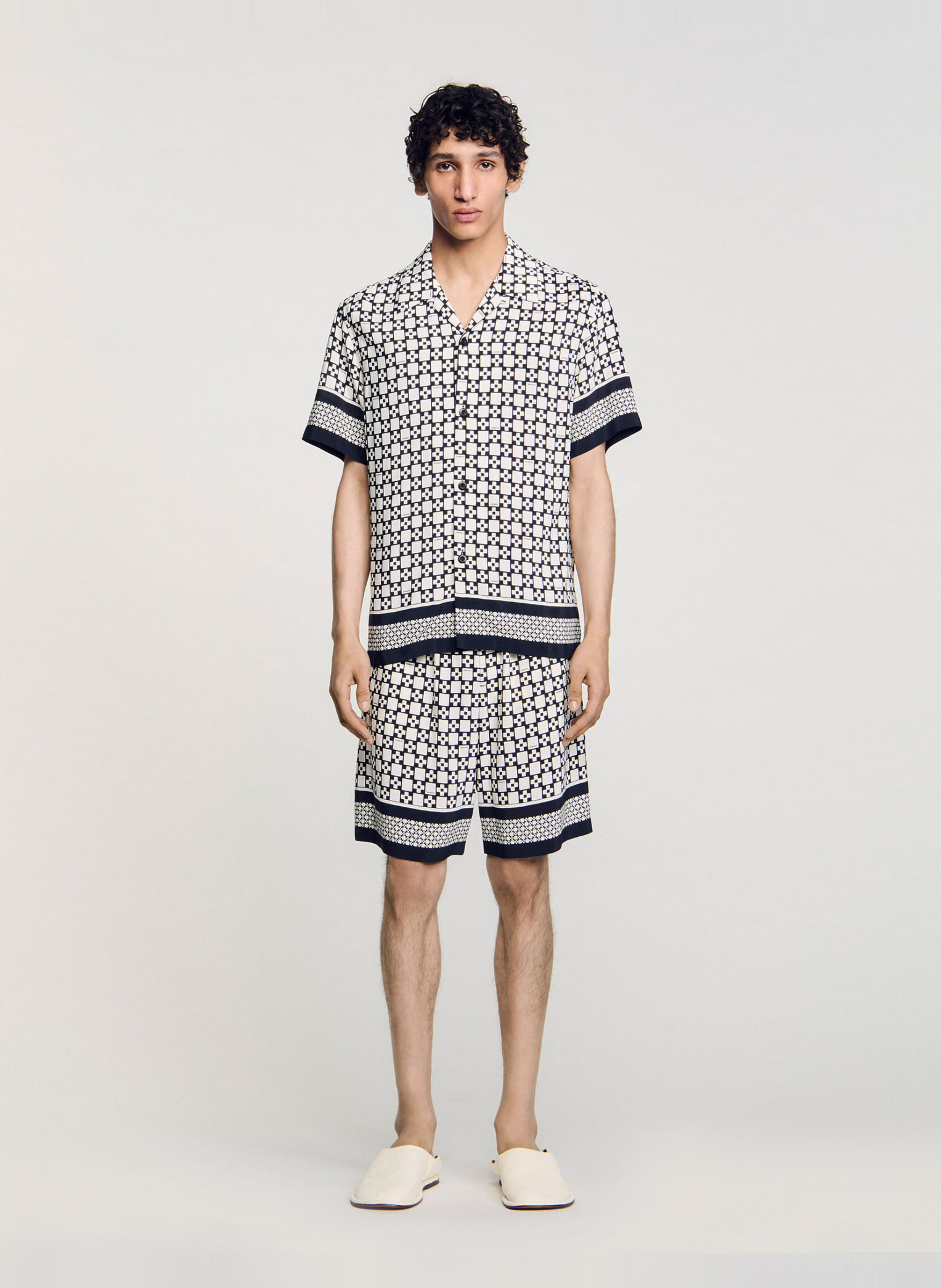 Chemisier droit imprimé SANDRO Noir