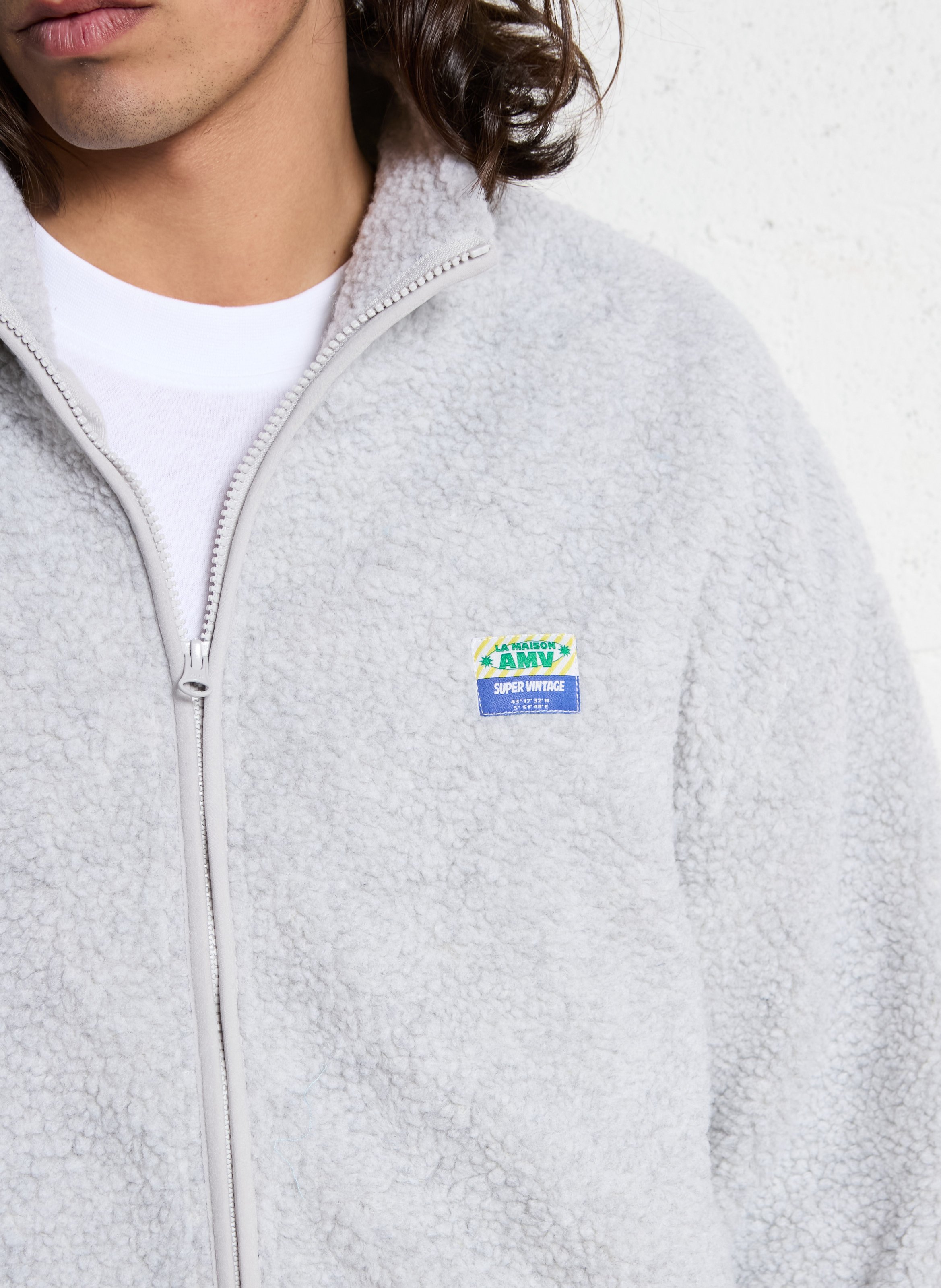 Veste col montant en sherpa hoktown AMERICAN VINTAGE Gris