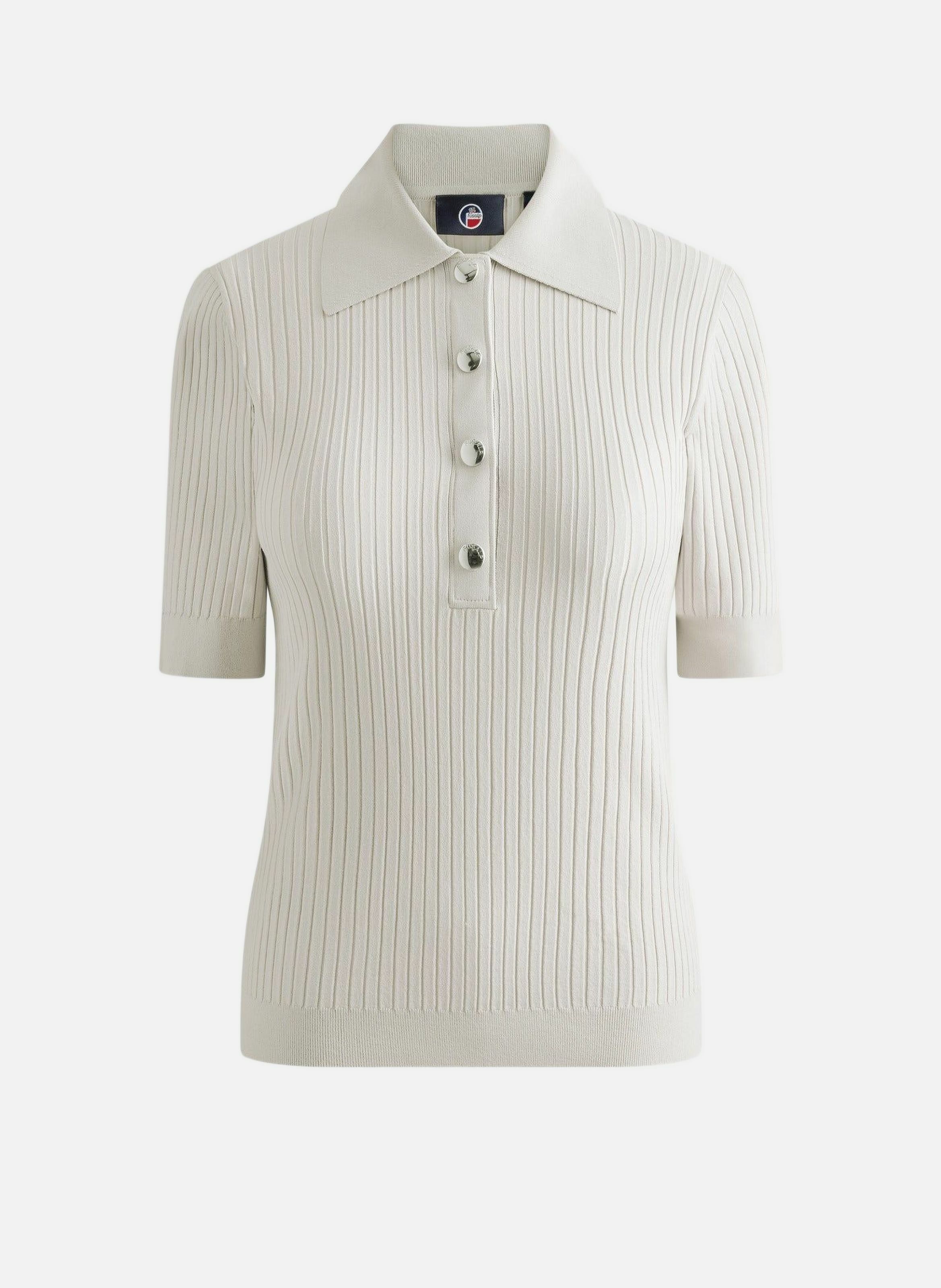 Polo manches courtes vera col chemise coupe ajustée FUSALP Blanc