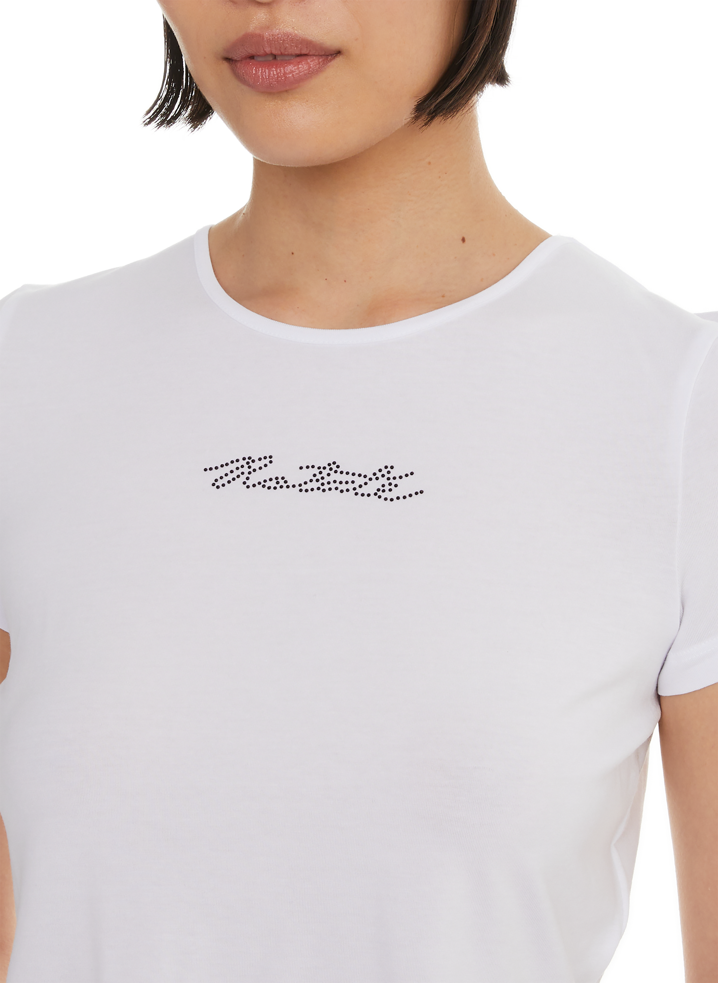 T-shirt court en coton  ROTATE Blanc