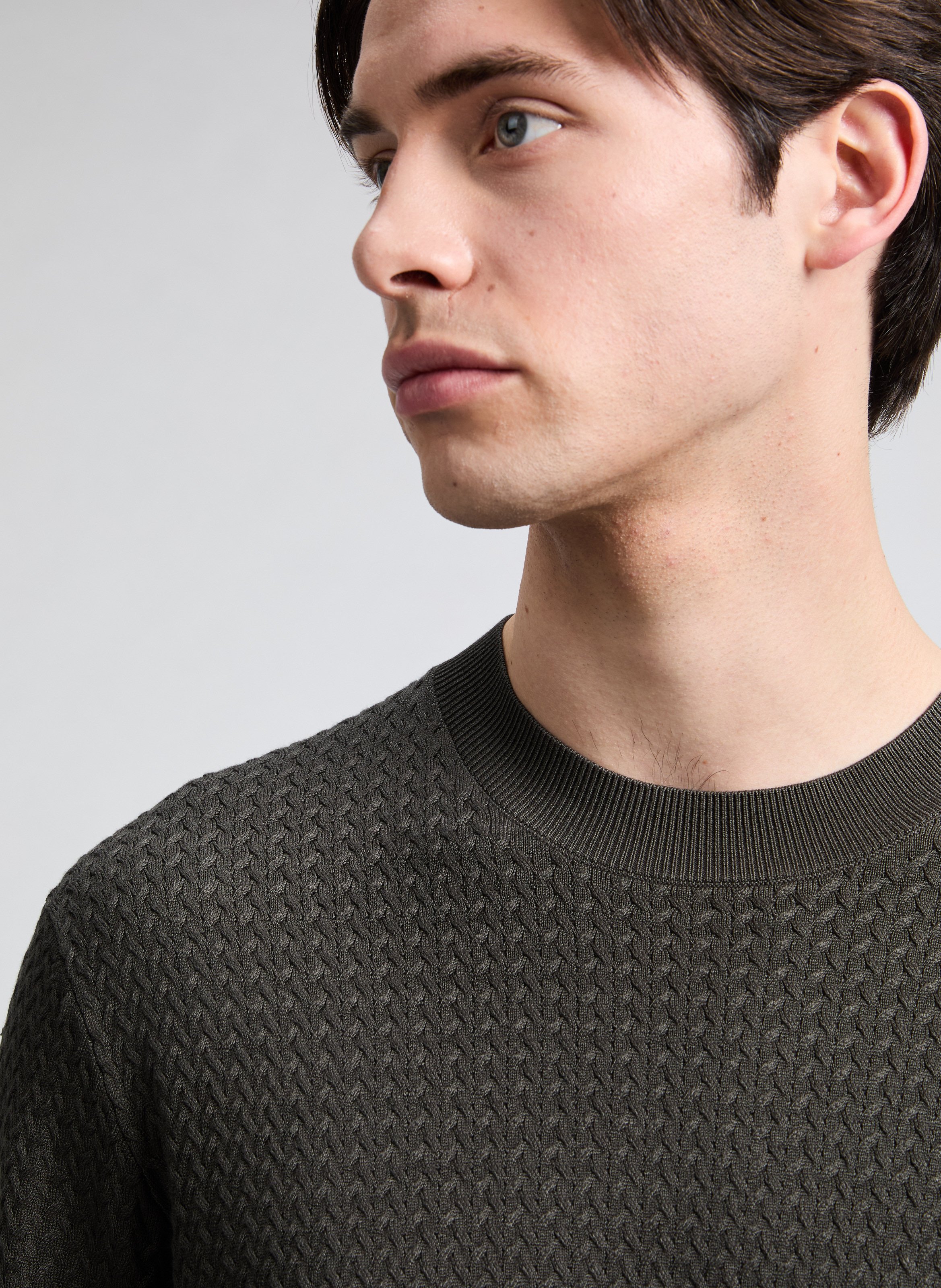 Knit sweater with pattern Green