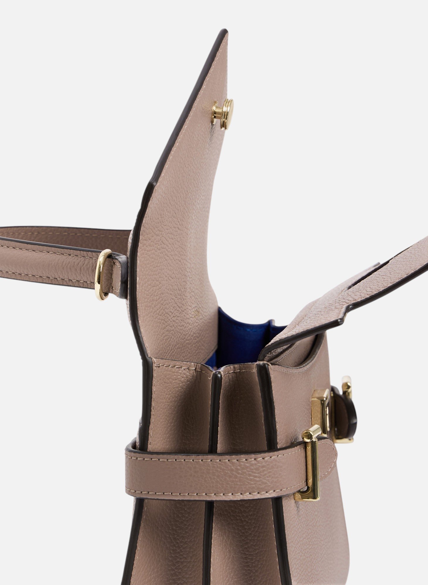 Petit sac à main double rabat emilie en cuir grainé LE TANNEUR Gris