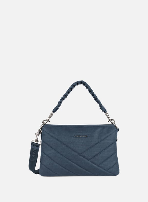M clutch - Canvas Matelassé Blue by LANCASTER LANCASTER M clutch - Canvas Matelassé Blue