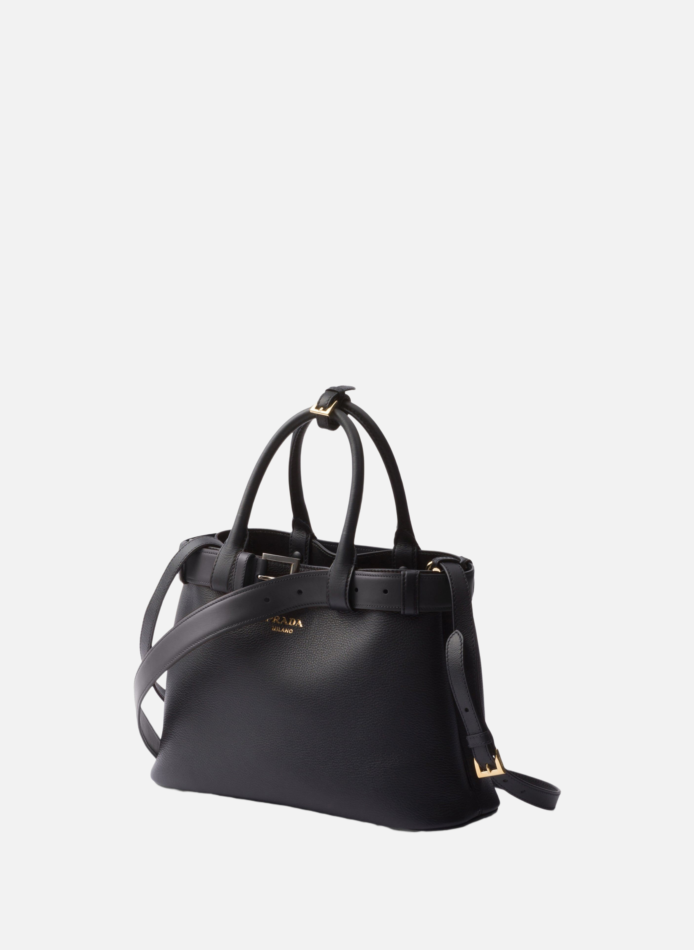 Sac prada buckle en cuir avec ceinture PRADA Noir