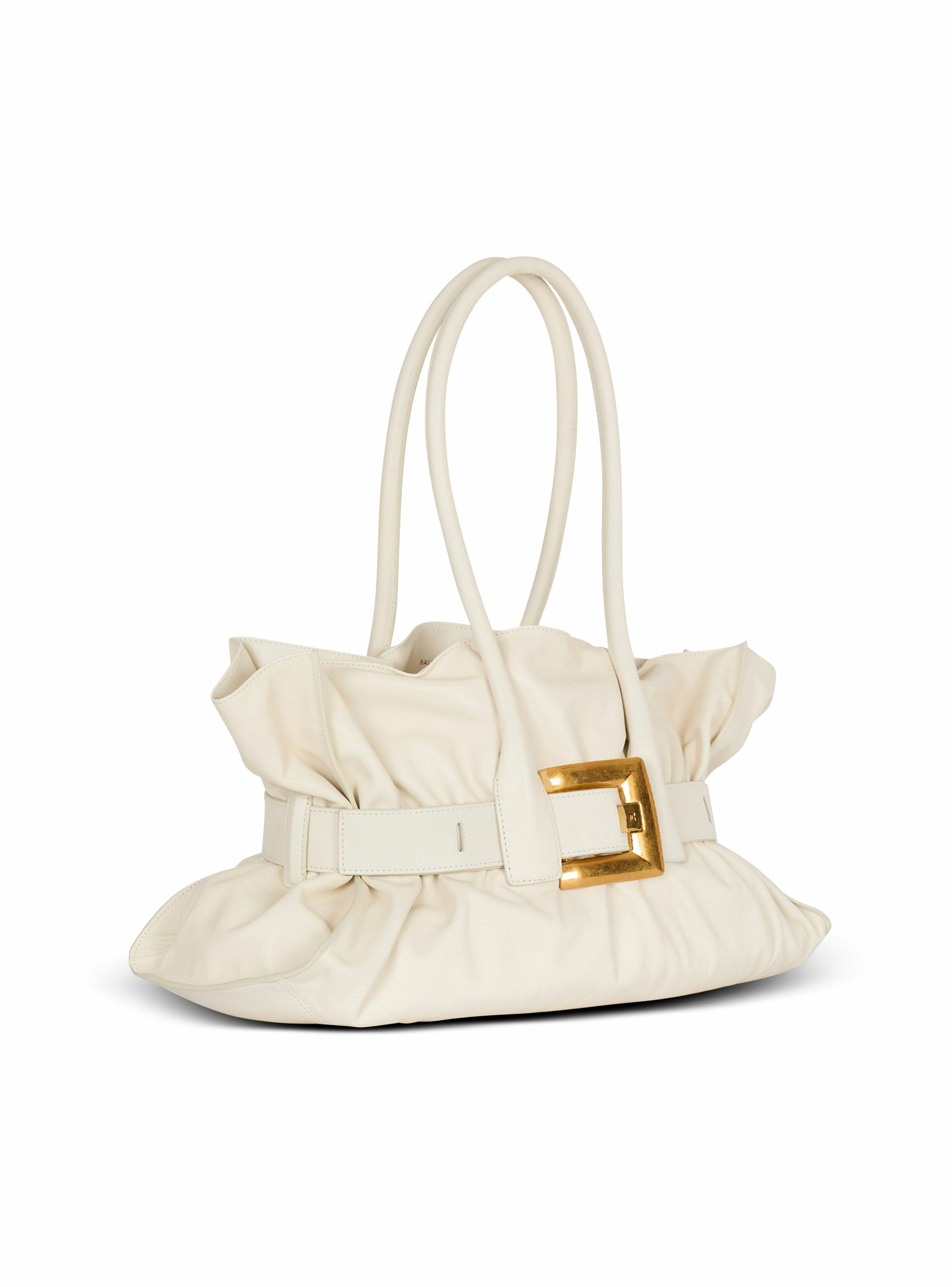 Sac anthem large en cuir de veau BALMAIN Blanc