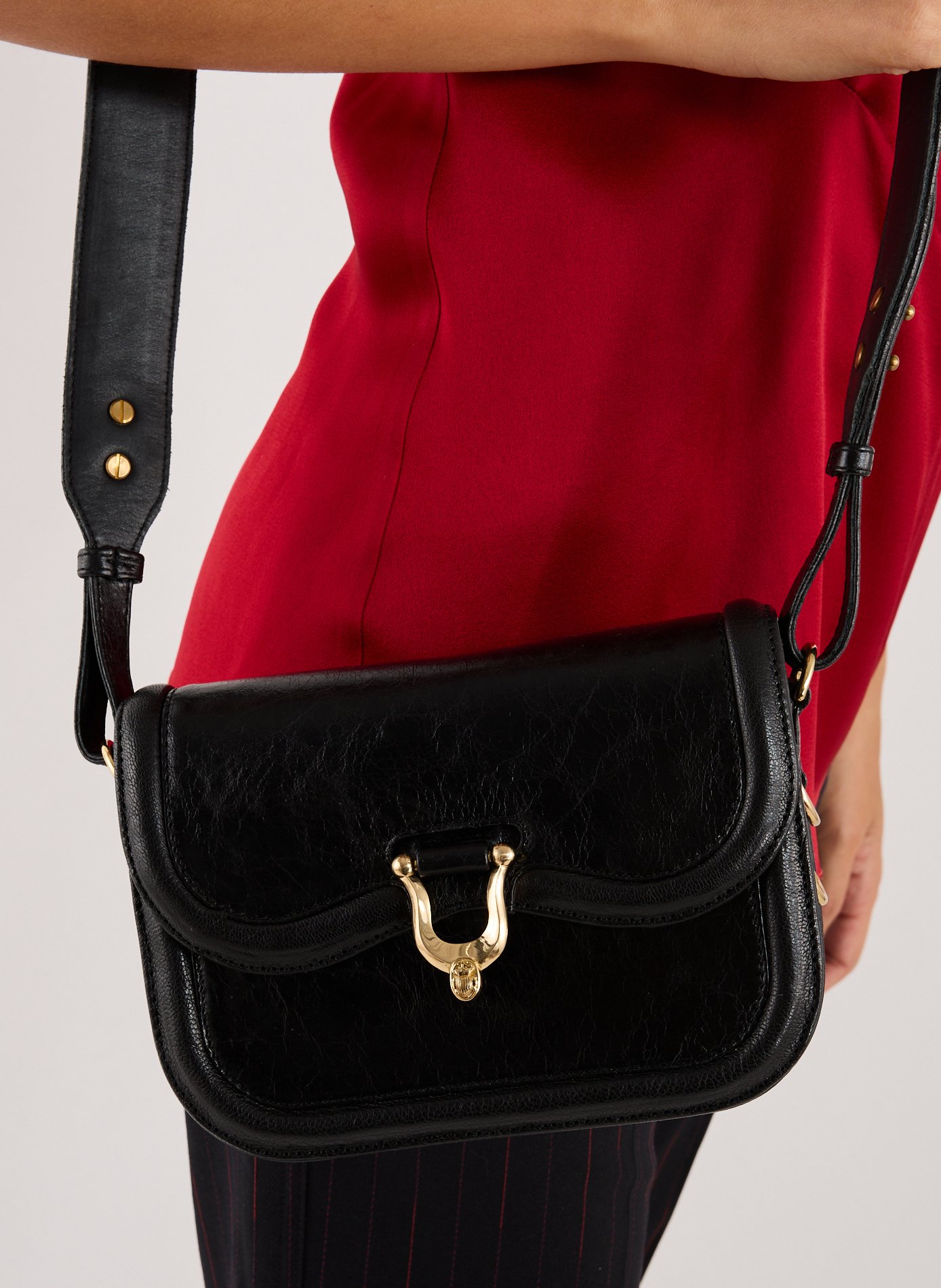 Sac à bandoulière Mini Manon en cuir CLARIS VIROT Noir