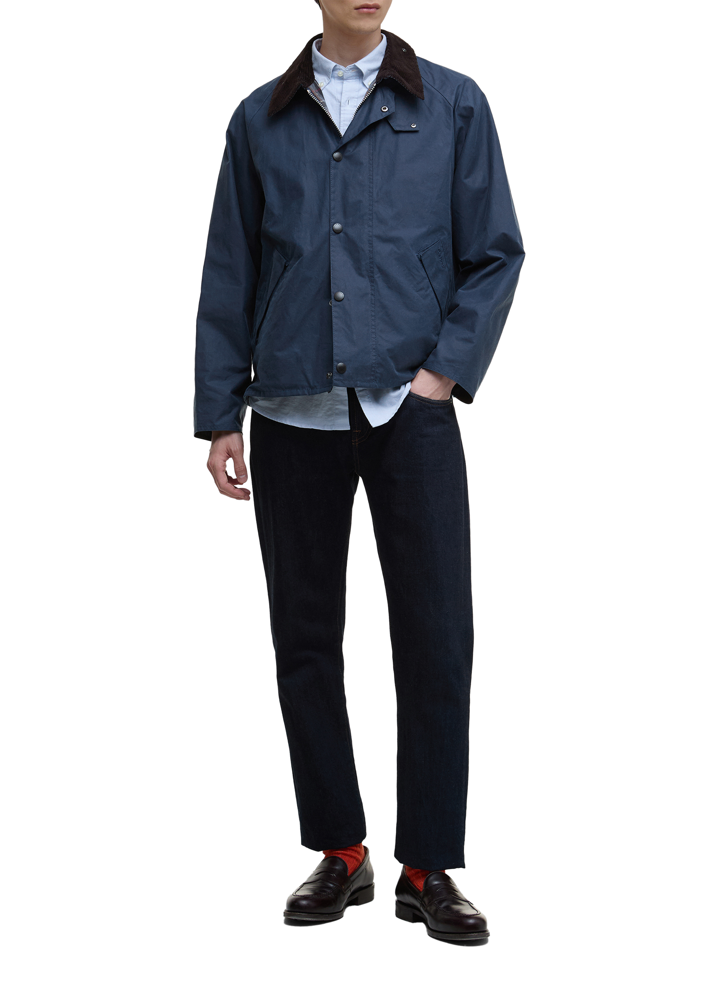 Cotton outerwear jacket BARBOUR Blue