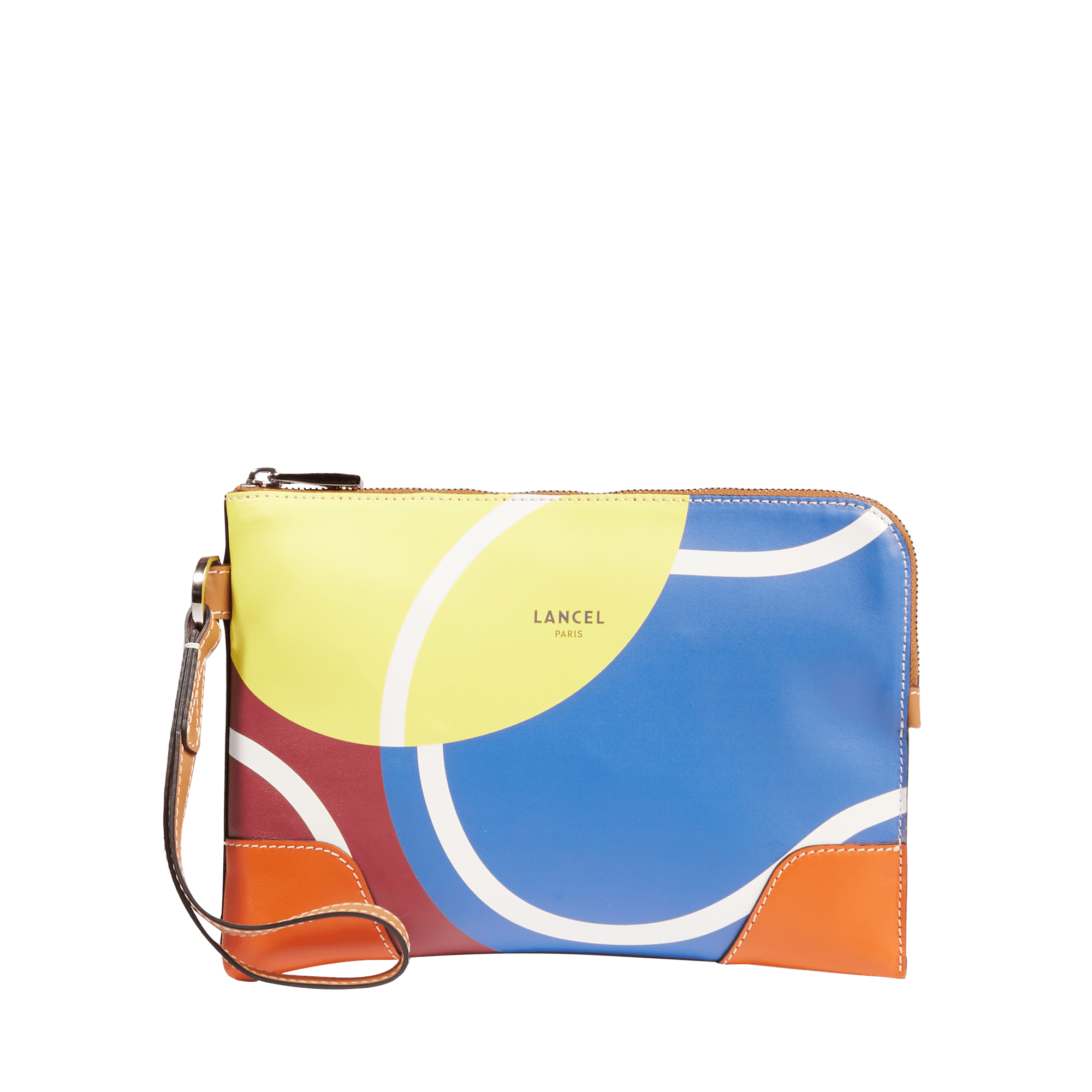 Lancel x Roland Garros leather zip clutch LANCEL Multicolour