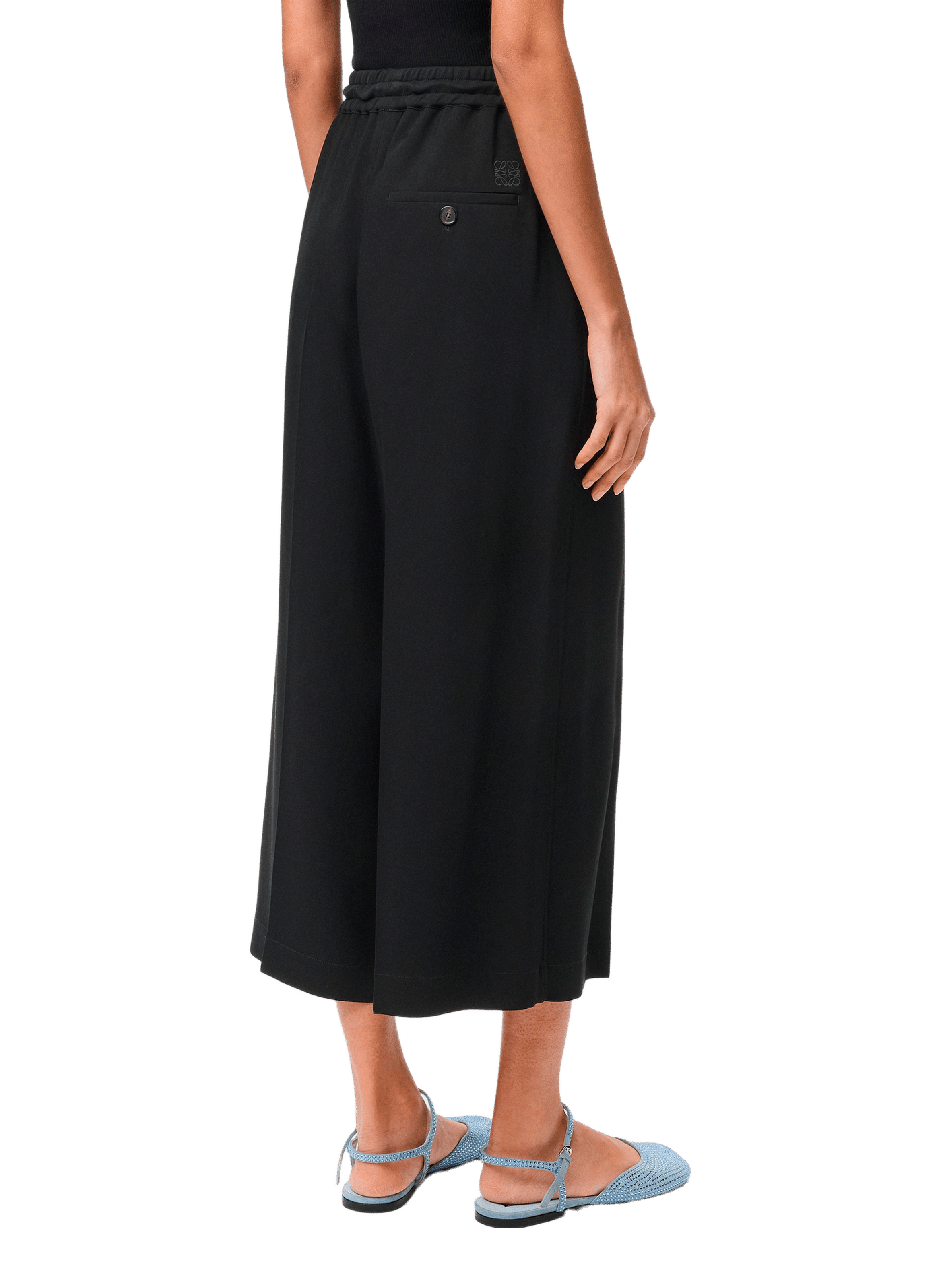 Wide-Leg Stretch Cropped Pants LOEWE Black