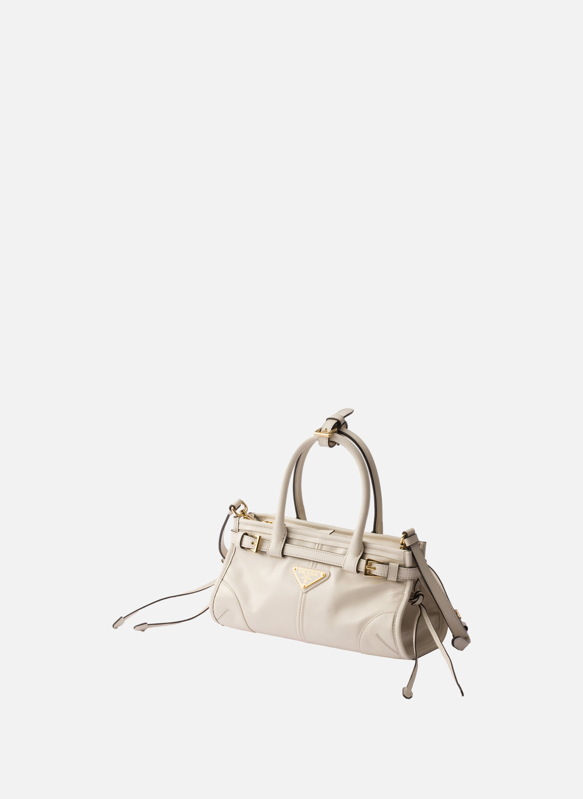 Mini sac à main prada bonnie en cuir PRADA Blanc