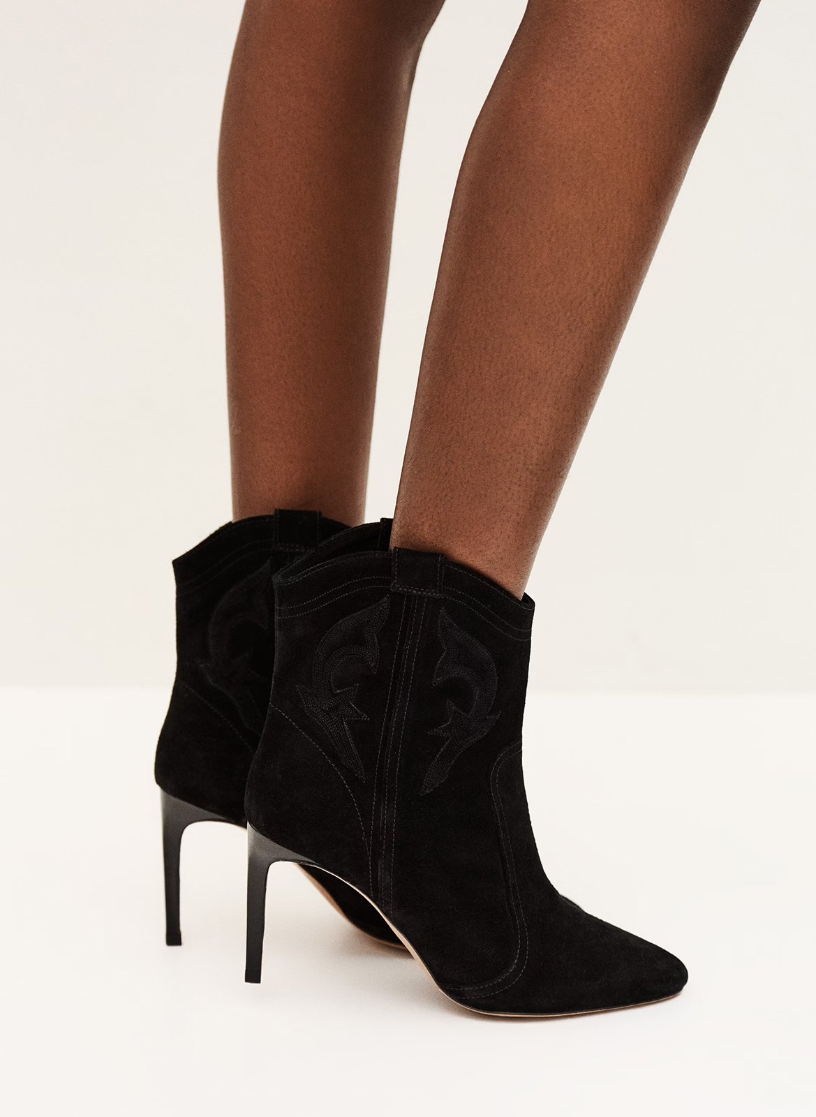 Bottines hautes en cuir caitlin BA&SH Noir