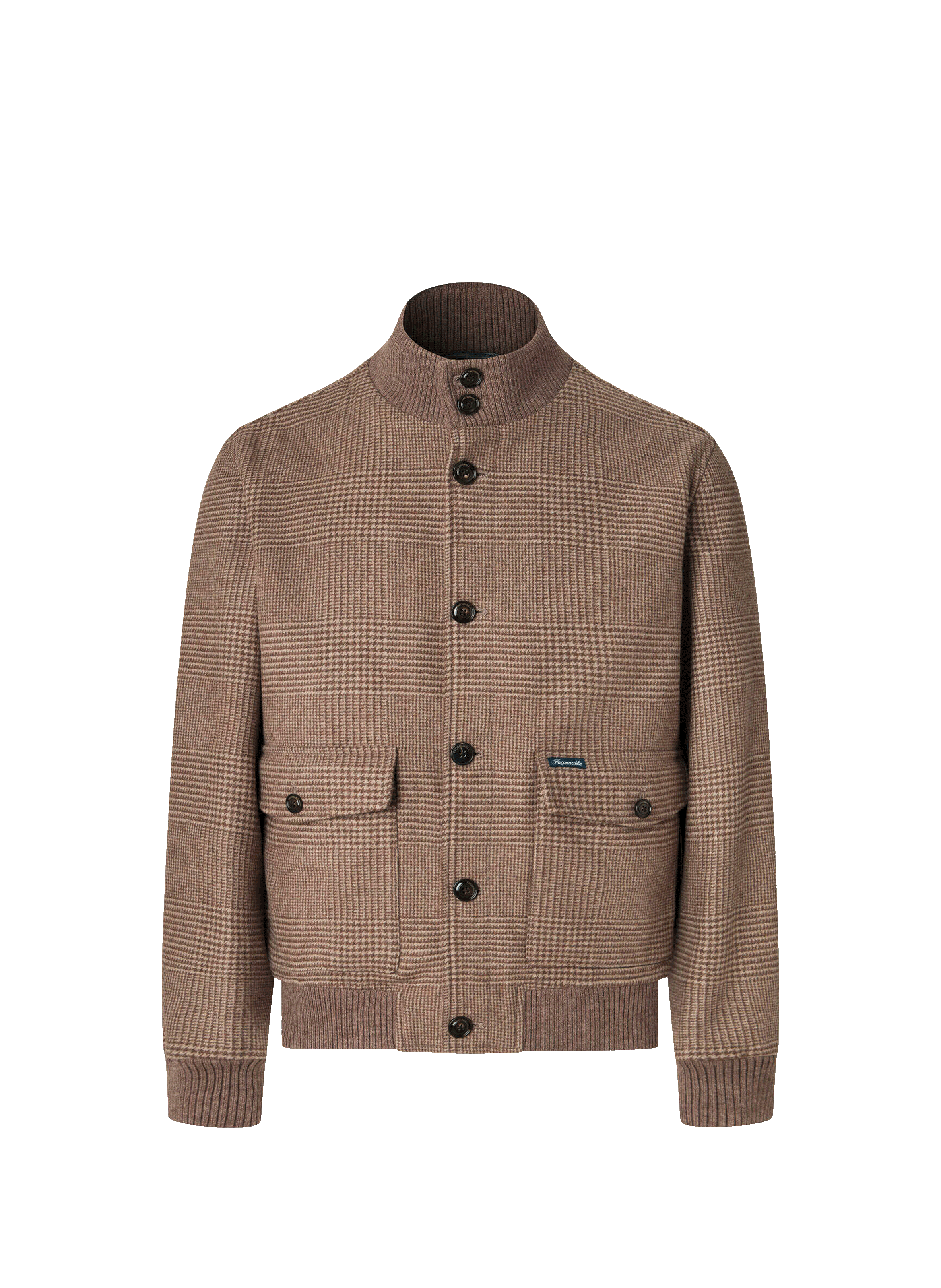 Blouson en laine mélangée Prince de Galles FACONNABLE Beige