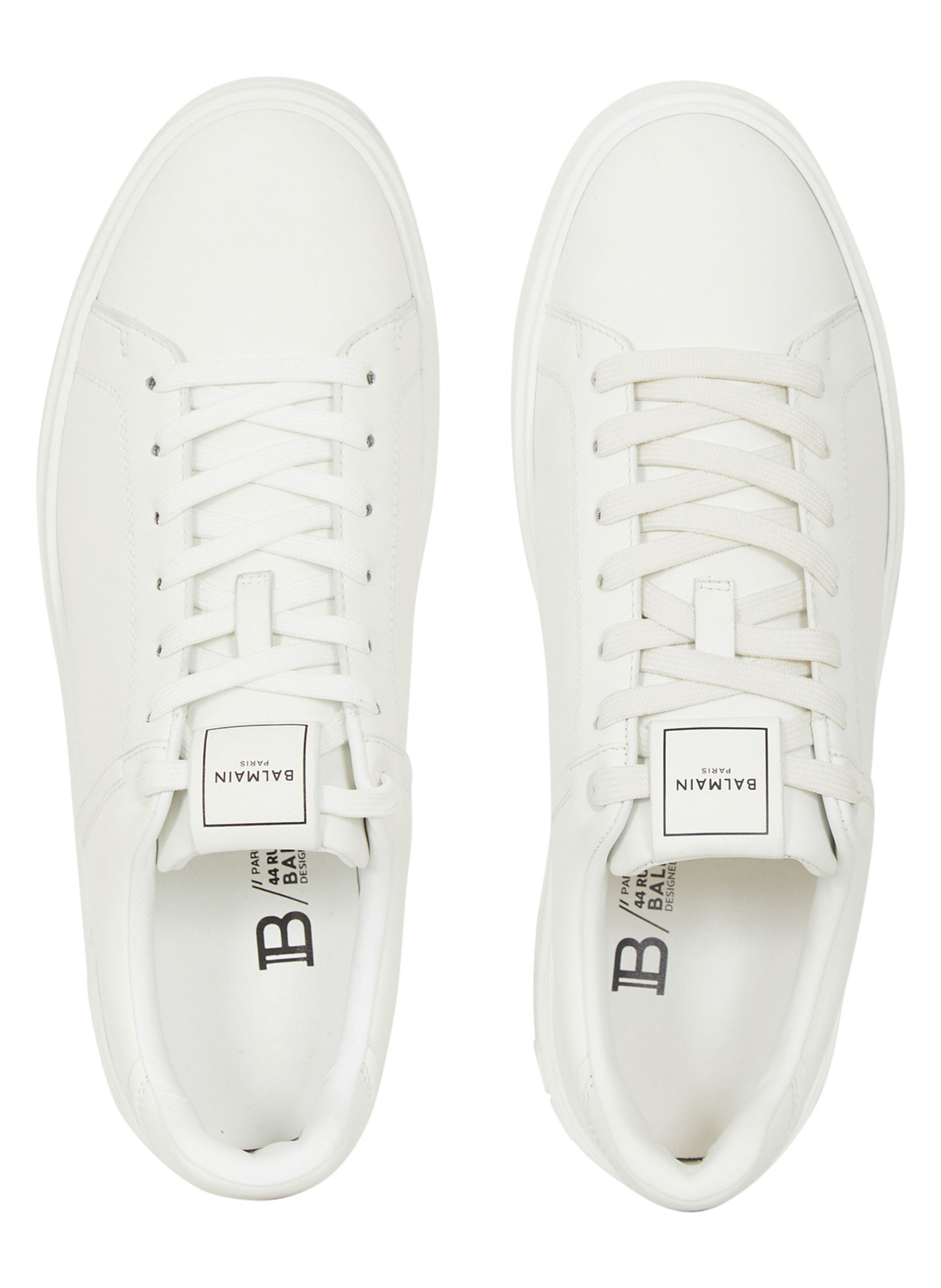 Baskets b-court en cuir de veau BALMAIN Blanc
