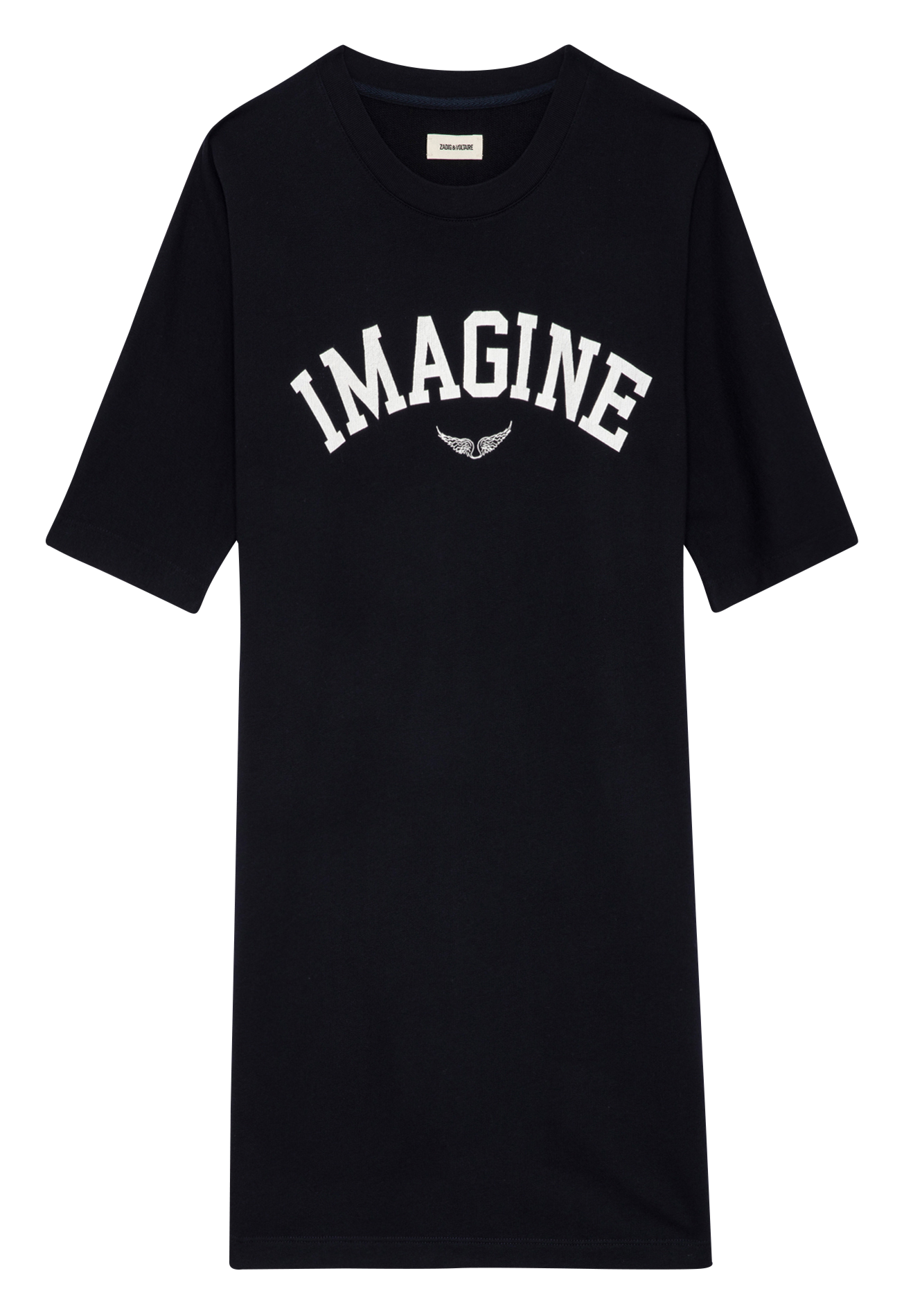 Robe midi col rond en coton bio mélangé portman ZADIG&VOLTAIRE Bleu