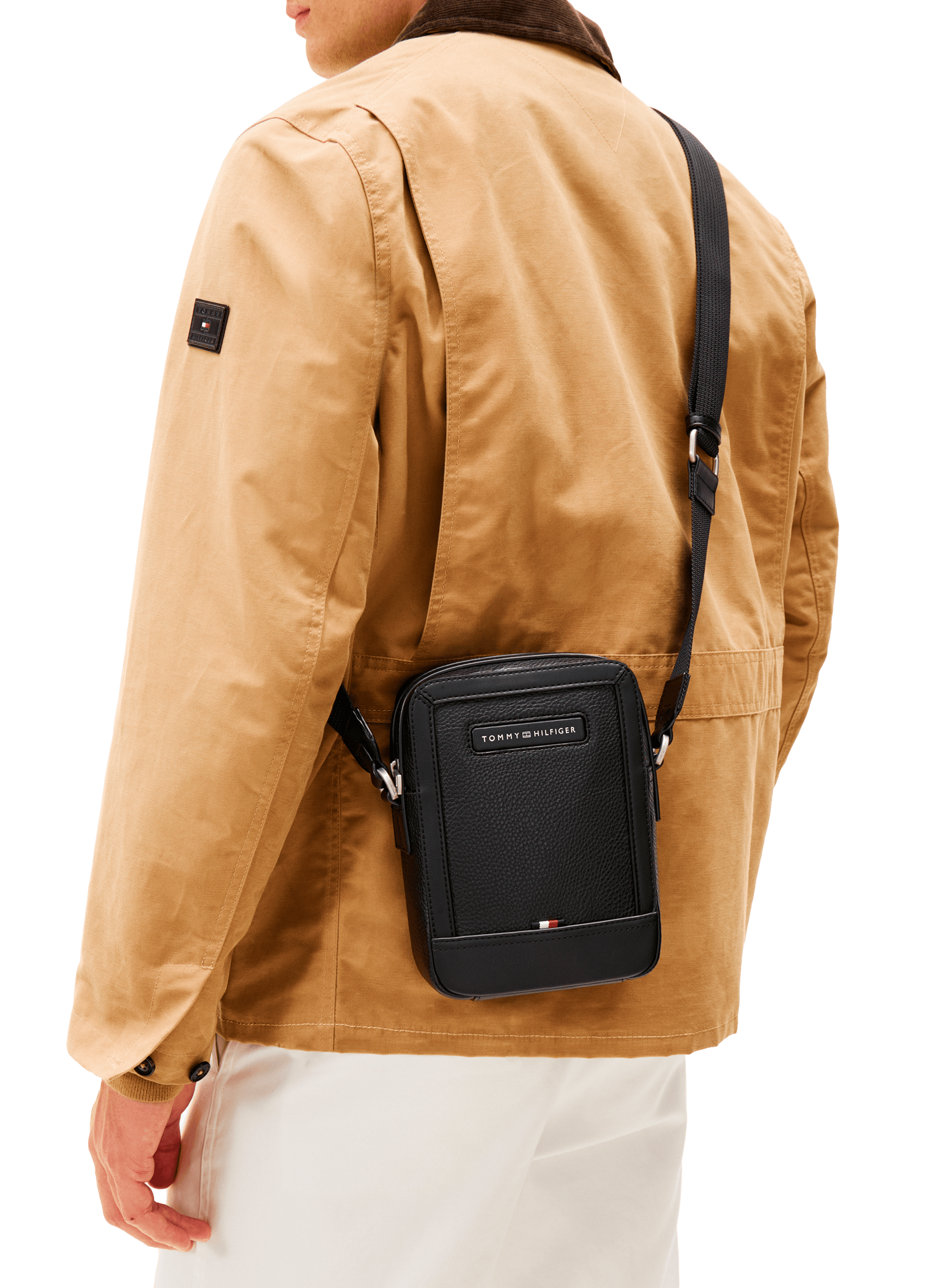 Grained faux leather reporter bag TOMMY HILFIGER Black