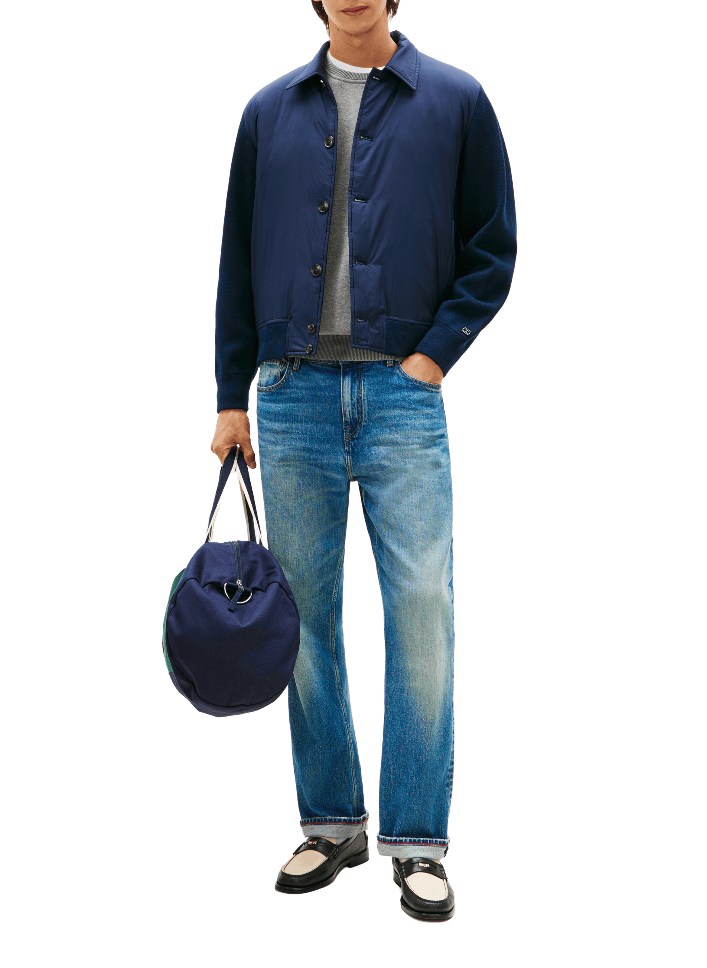 Jacket with classic collar and straight cut TOMMY HILFIGER Blue