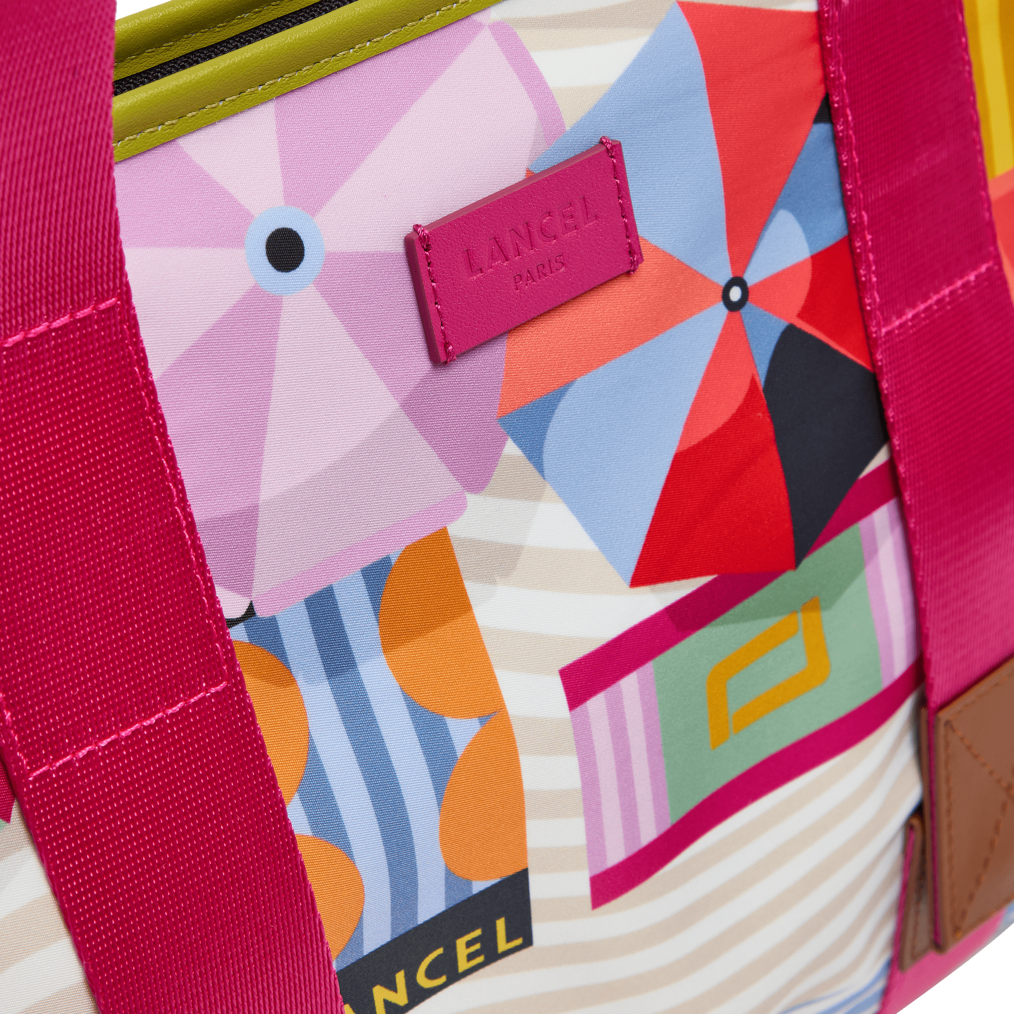 Sac cabas zippé m mistral rollable de lancel en nylon LANCEL Rose