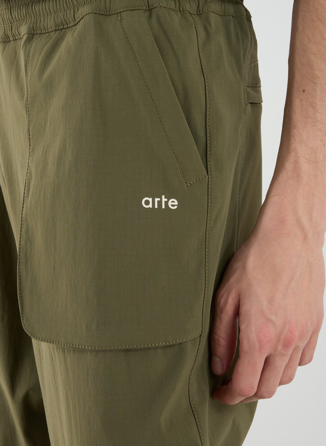 Straight pants with elastic waist ARTE ANTWERP Khaki