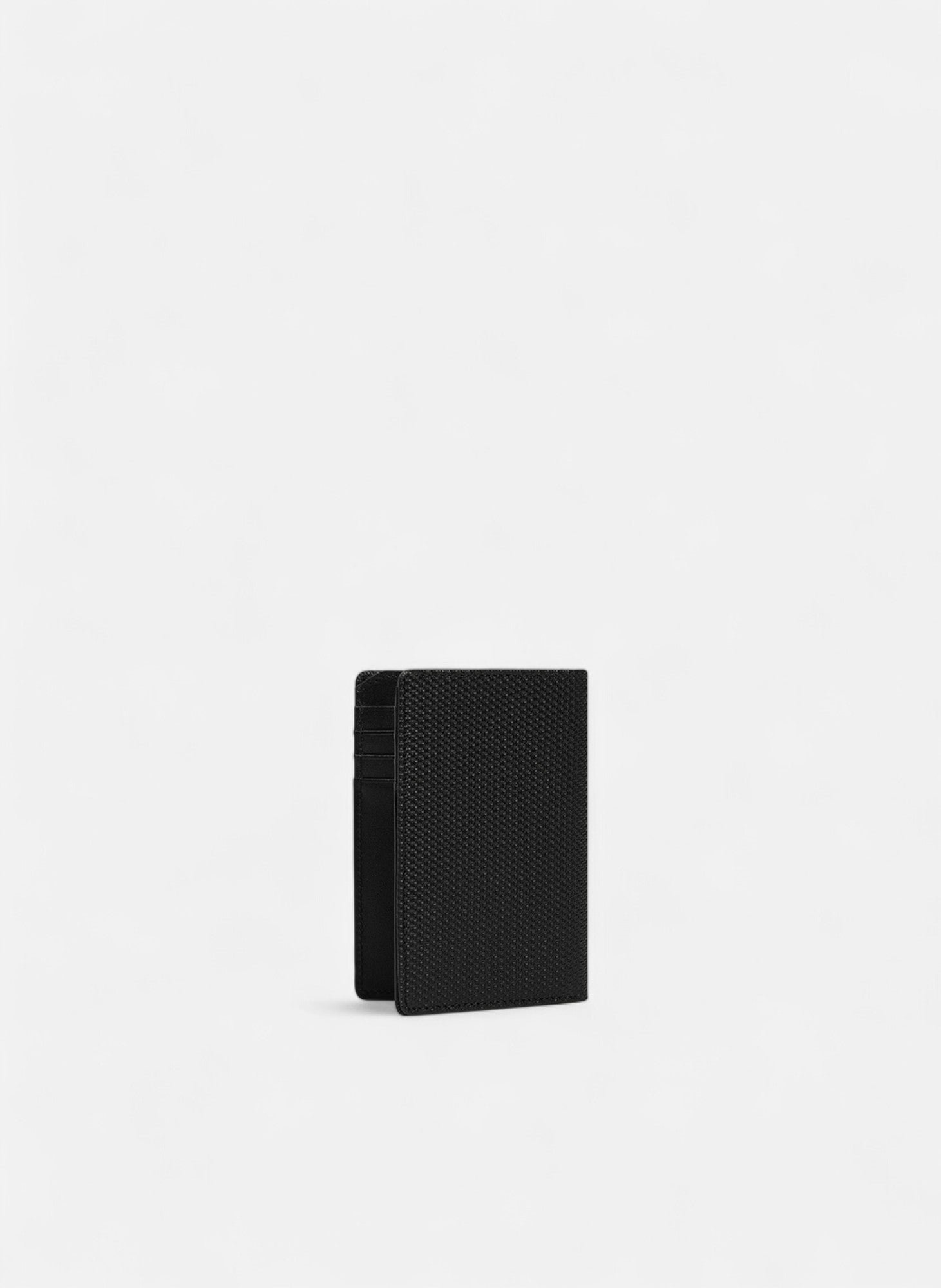 Porte cartes vertical Emile en cuir signature T LE TANNEUR Noir