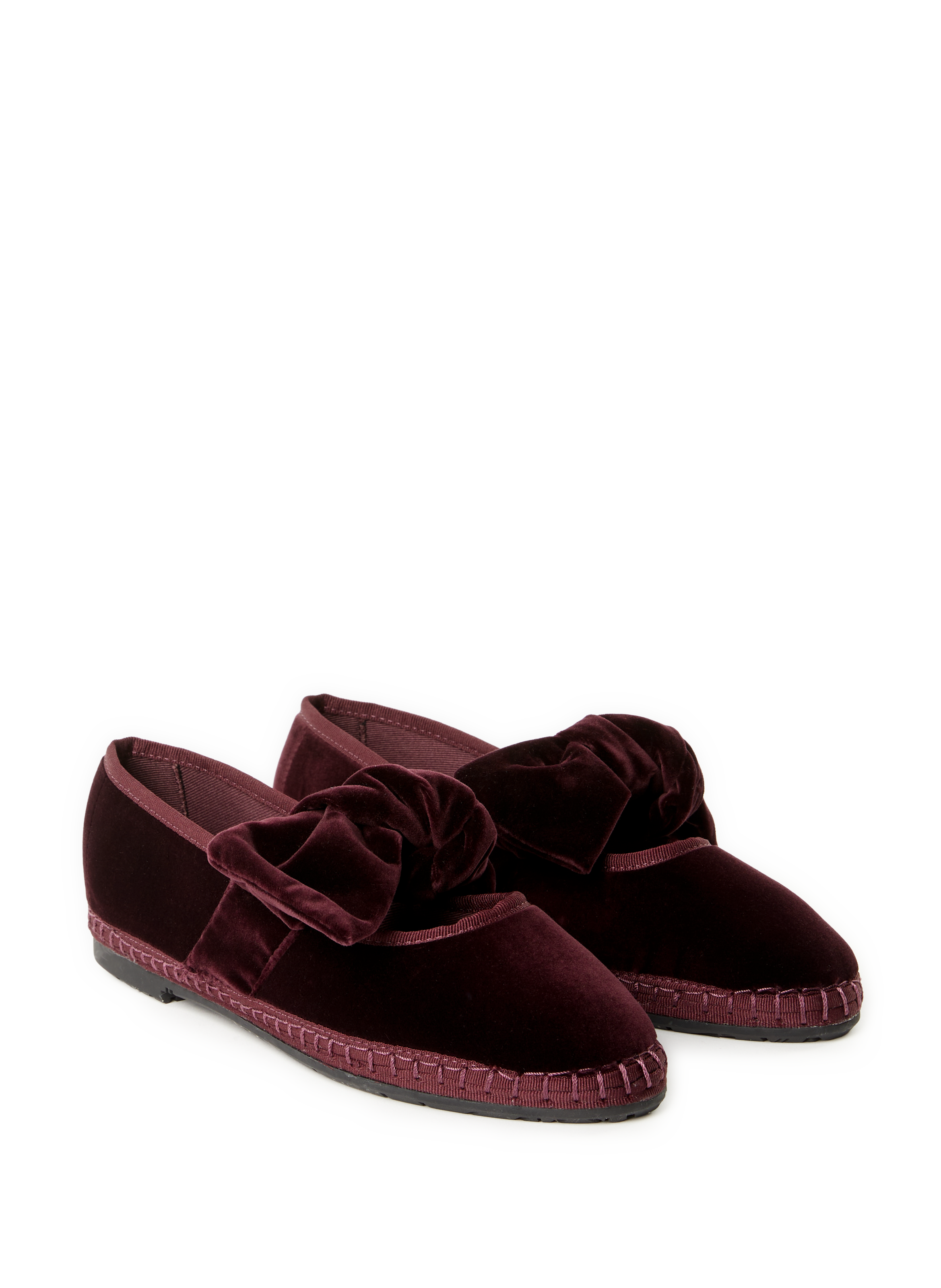 Velvet ballet flats in blended cotton FLABELUS Red