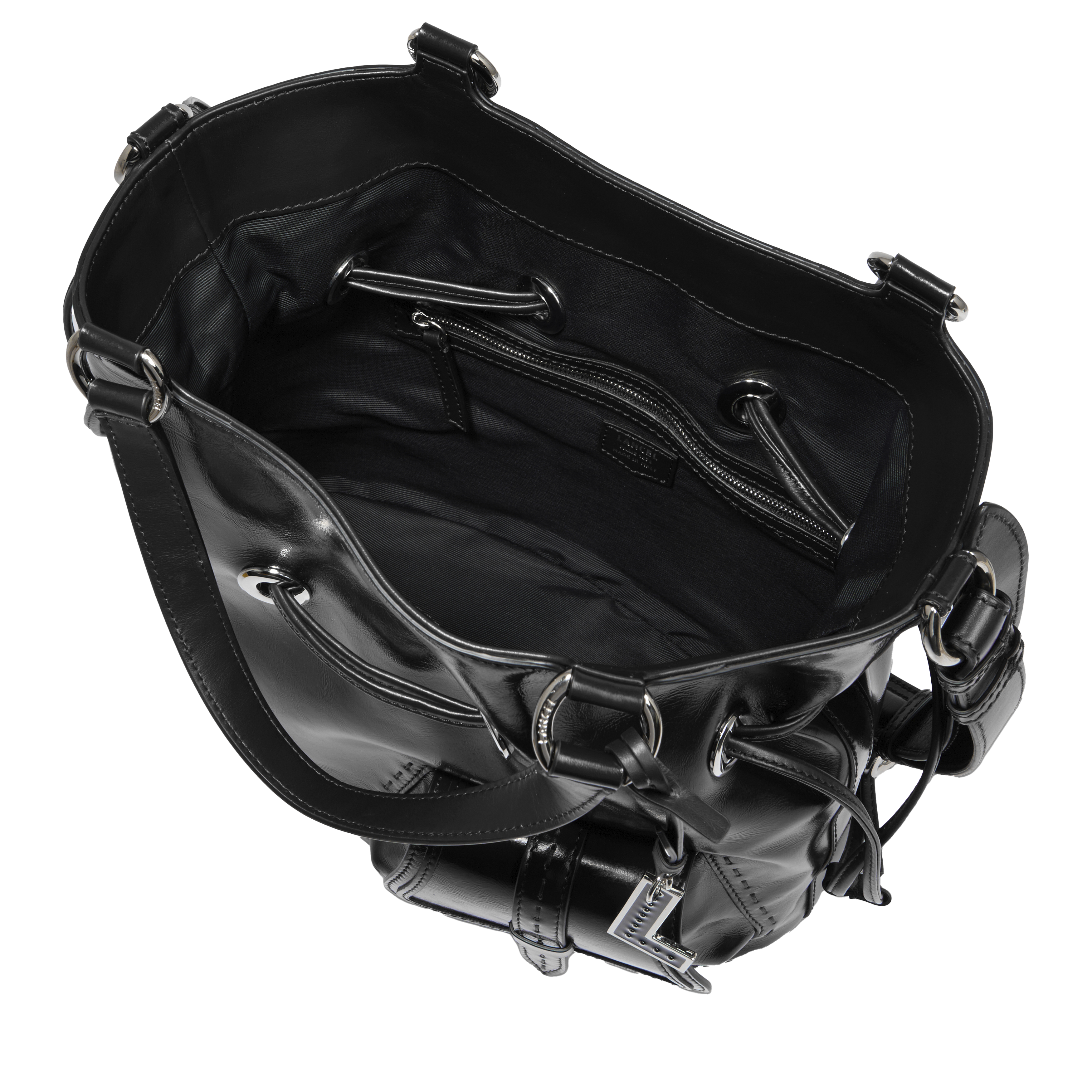 Sac seau m premier flirt de lancel en cuir LANCEL Noir