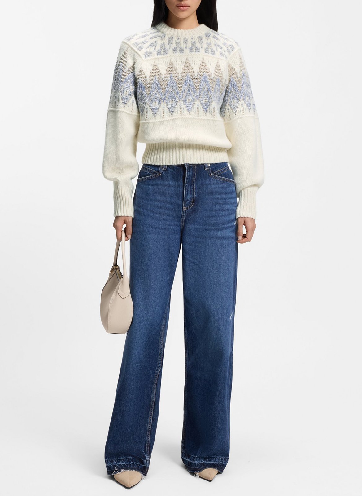 Pull droit col rond en jacquard imprimé BOSS Multicolore