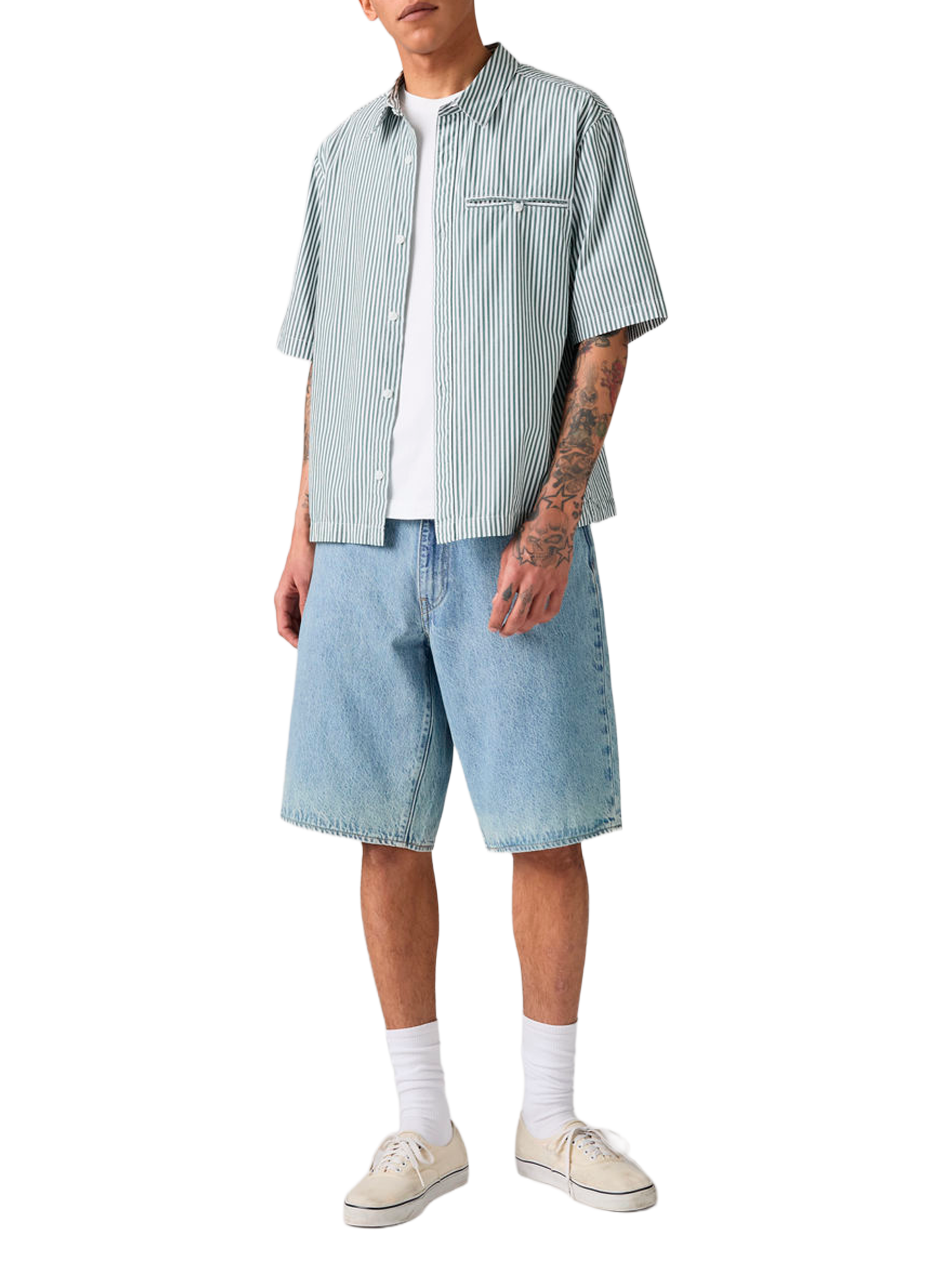 Bermuda droit en denim de coton LEVI'S Bleu