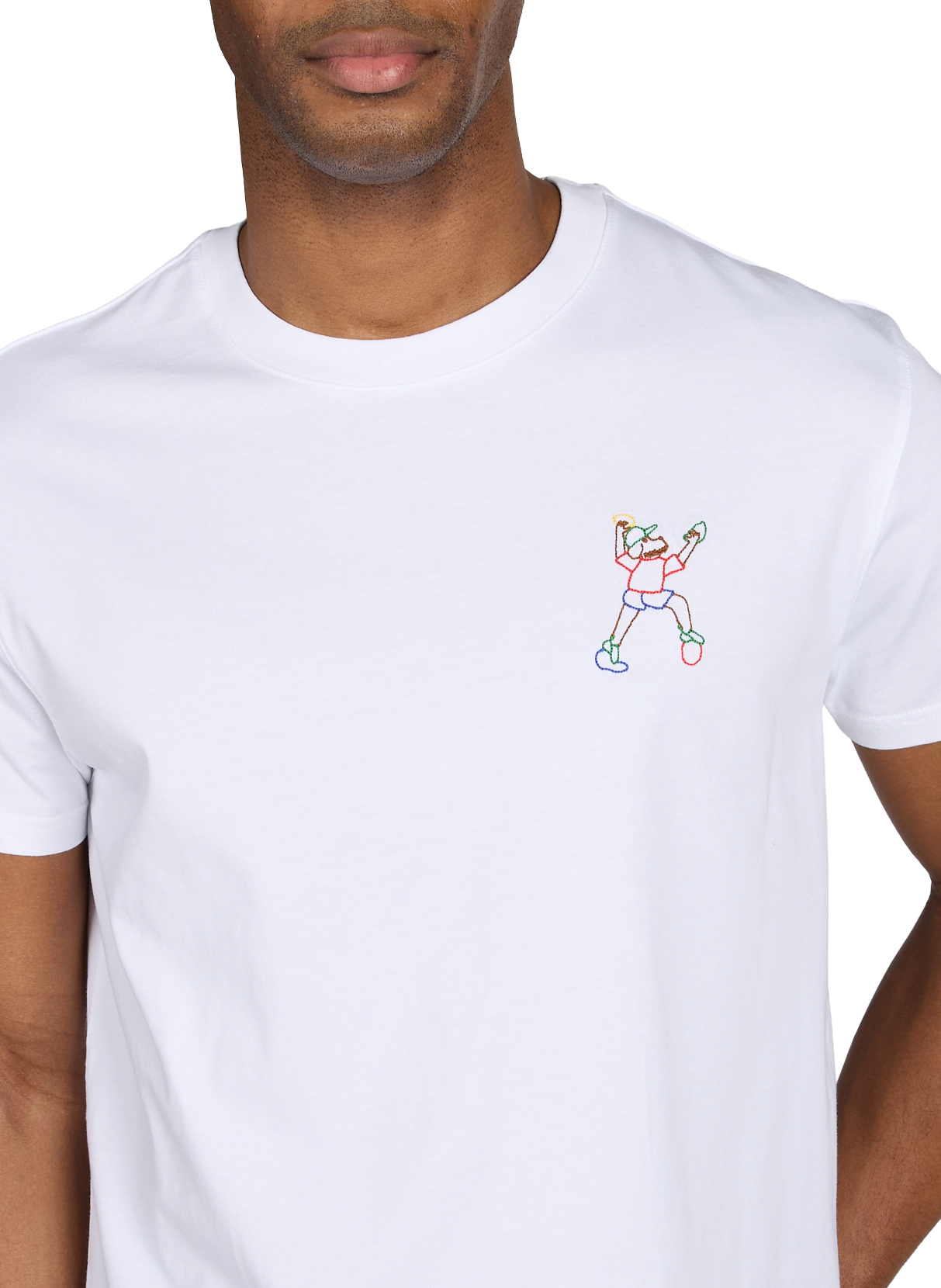 T-shirt Popincourt Chien grimpant en coton MAISON LABICHE Blanc