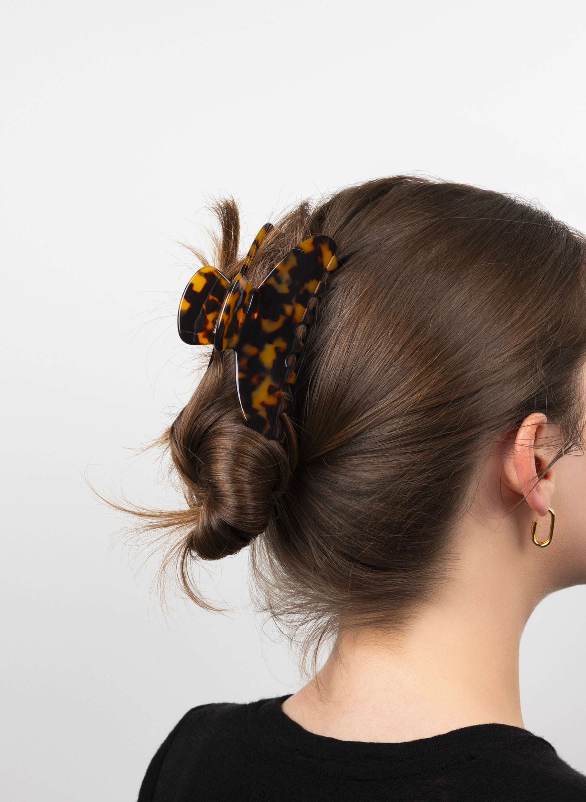Pince à cheveux en acétate de cellulose | Marron KURAGE GINZA Femme
