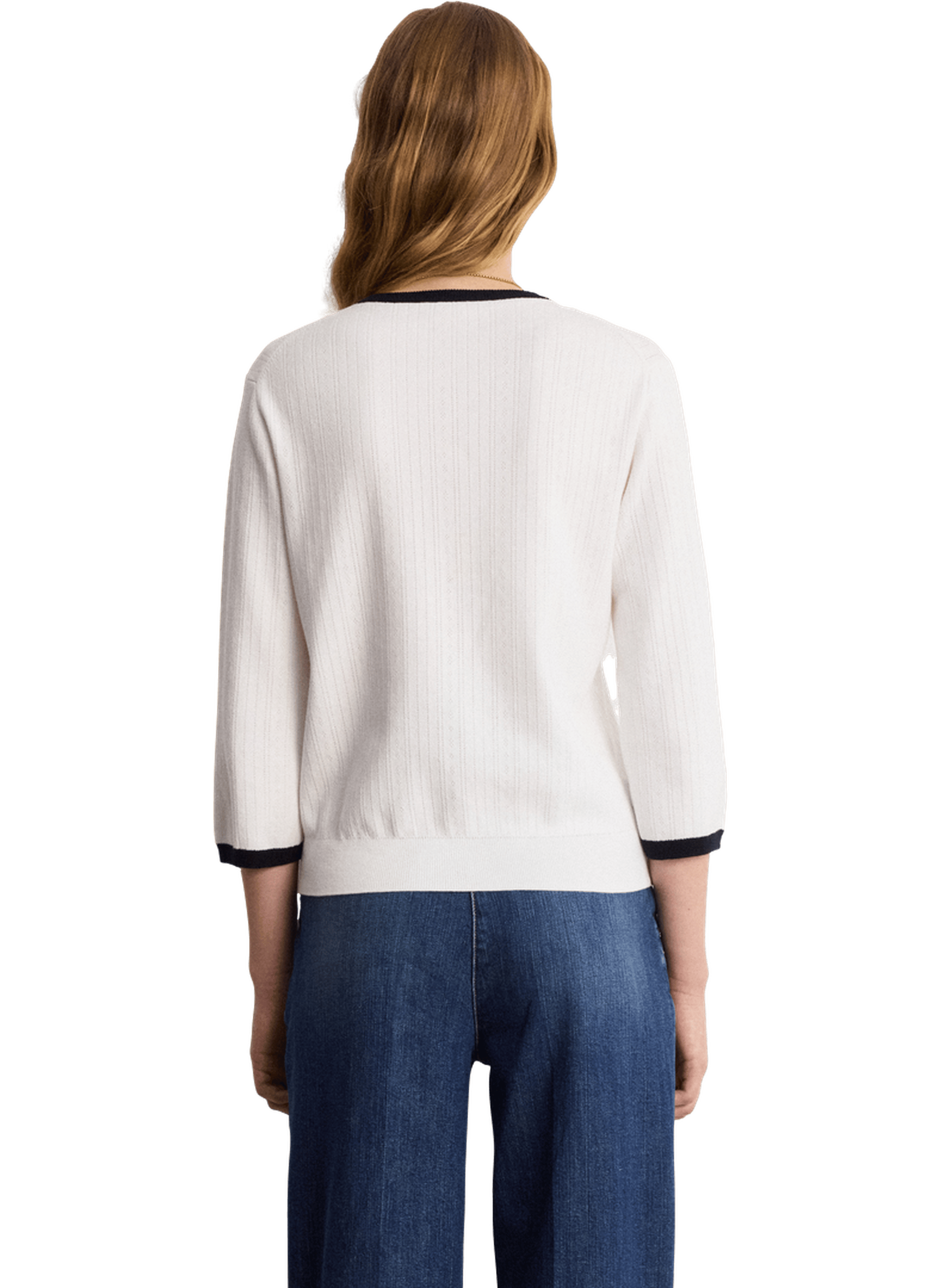 Pull à fleurs en coton - lavina PABLO Blanc