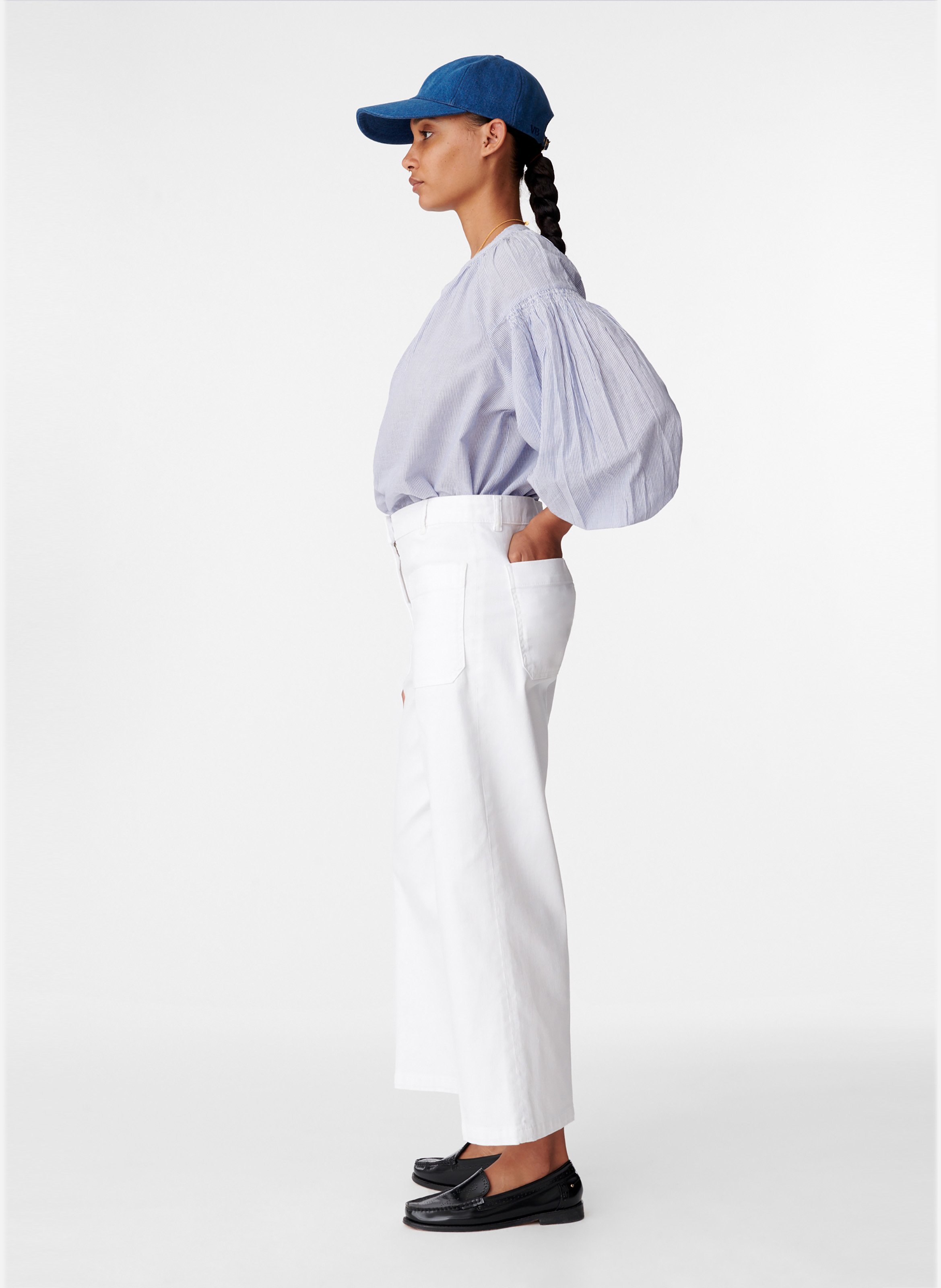 Jean crop helias VANESSA BRUNO Blanc