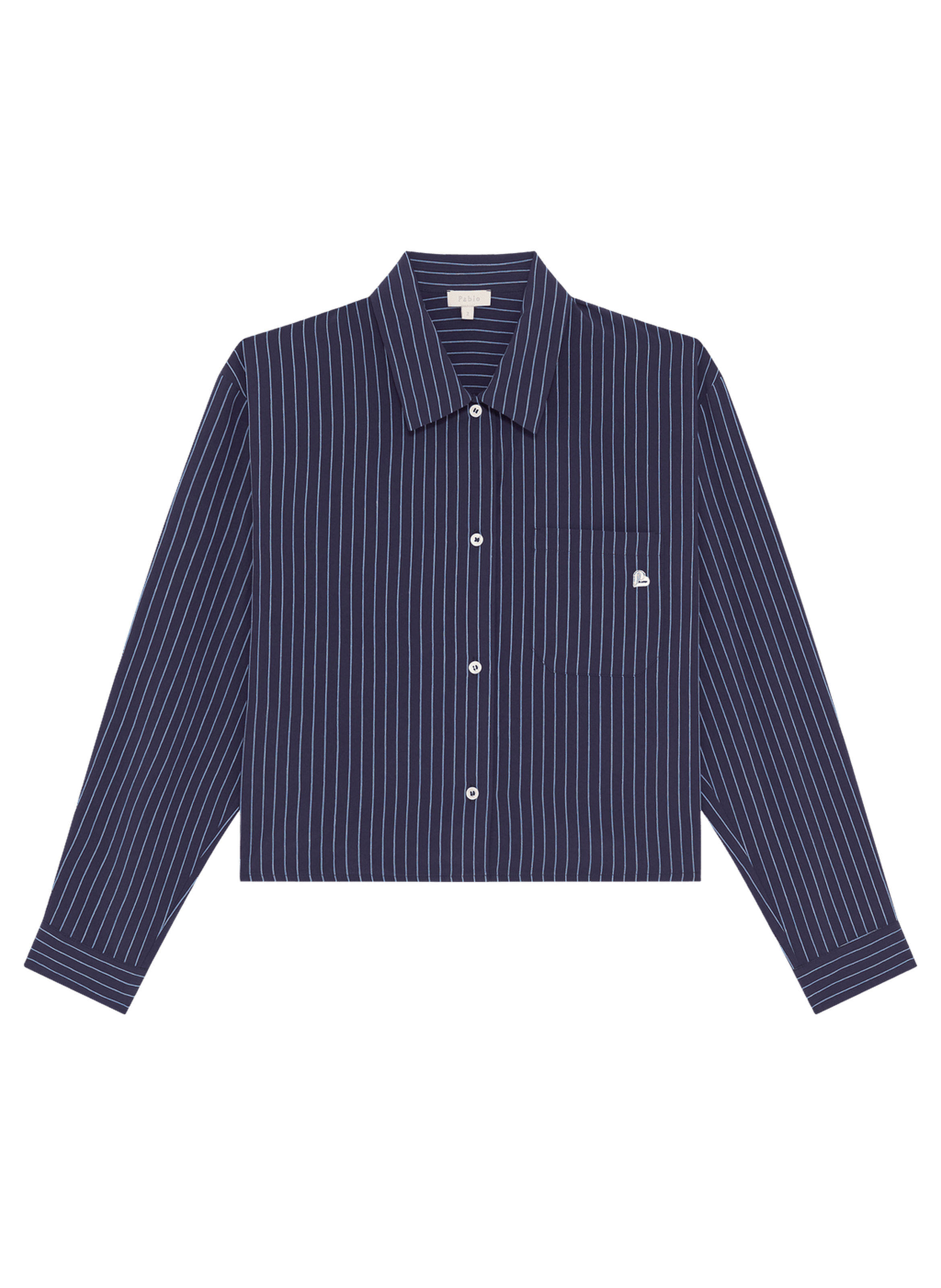 Chemise courte à rayures - cassia PABLO Bleu