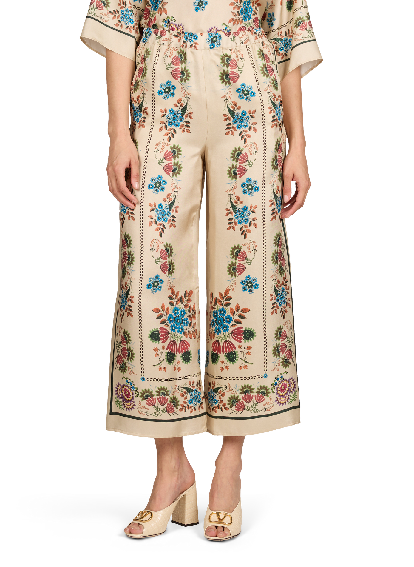 Pantalon en sergé de soie imprimée MAX MARA WEEK END Multicolore