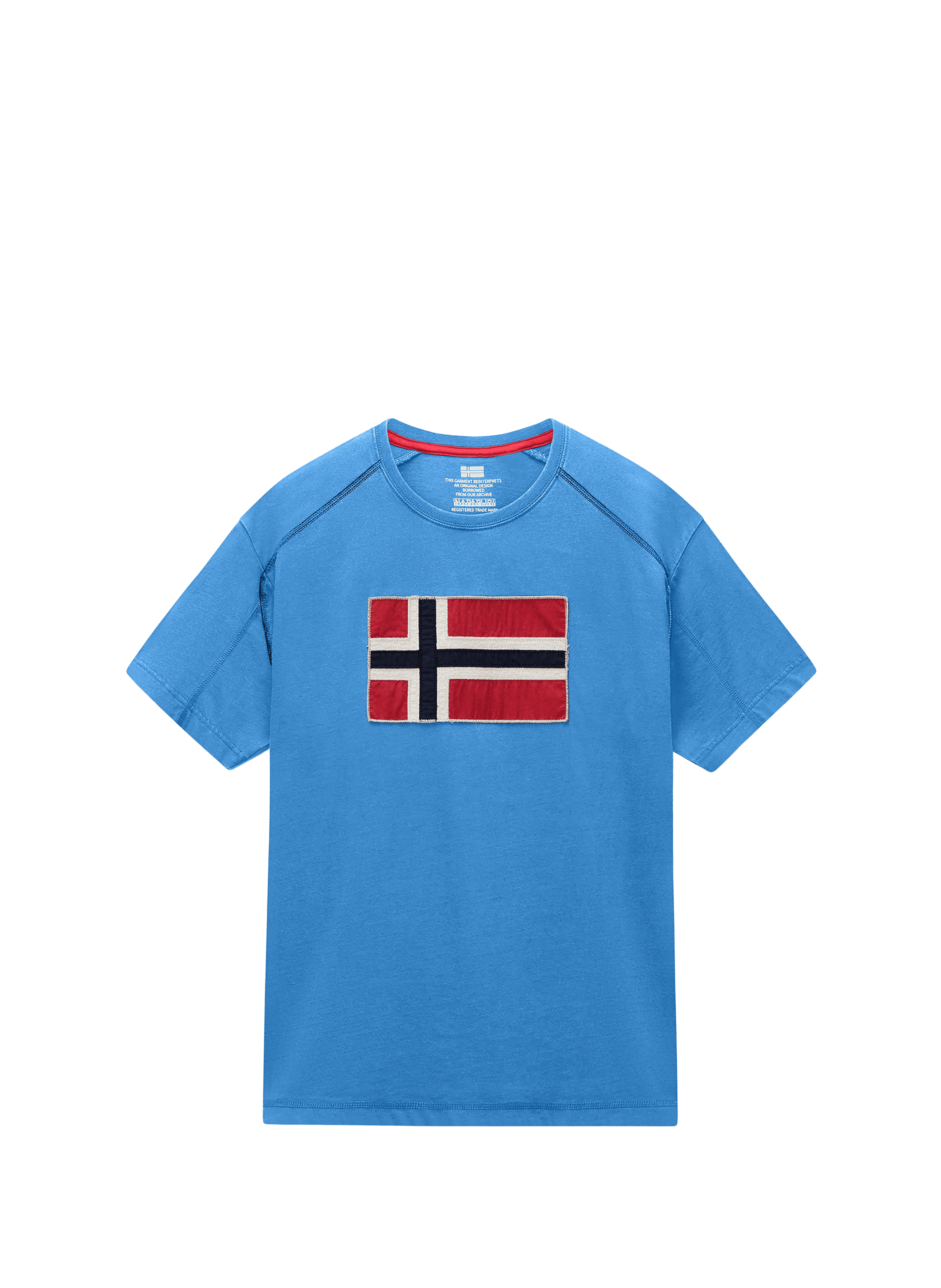 T-shirt droit imprimé Reflect en coton NAPAPIJRI Bleu