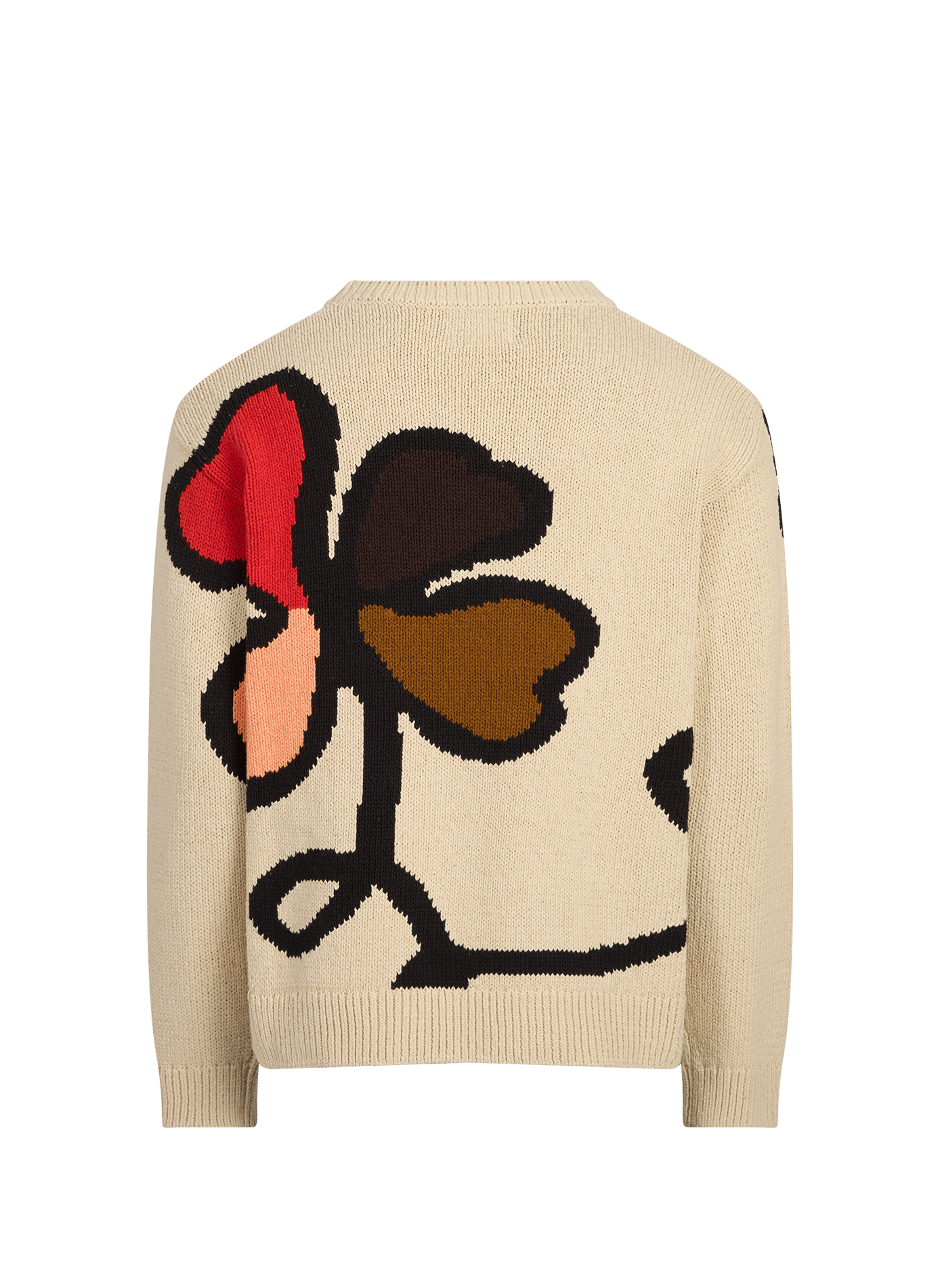 Oversized round neck jacquard organic cotton sweater NN.07 Beige