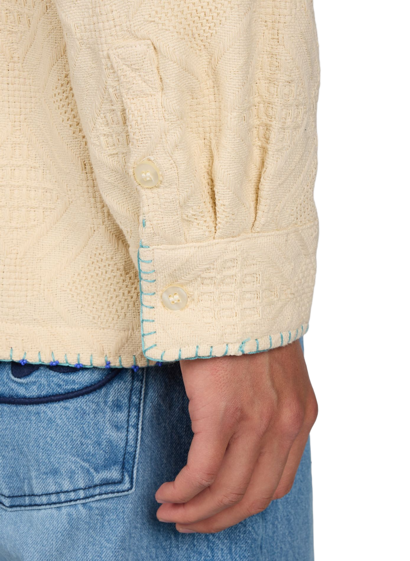 Surchemise droite en maille de coton CALEB Beige