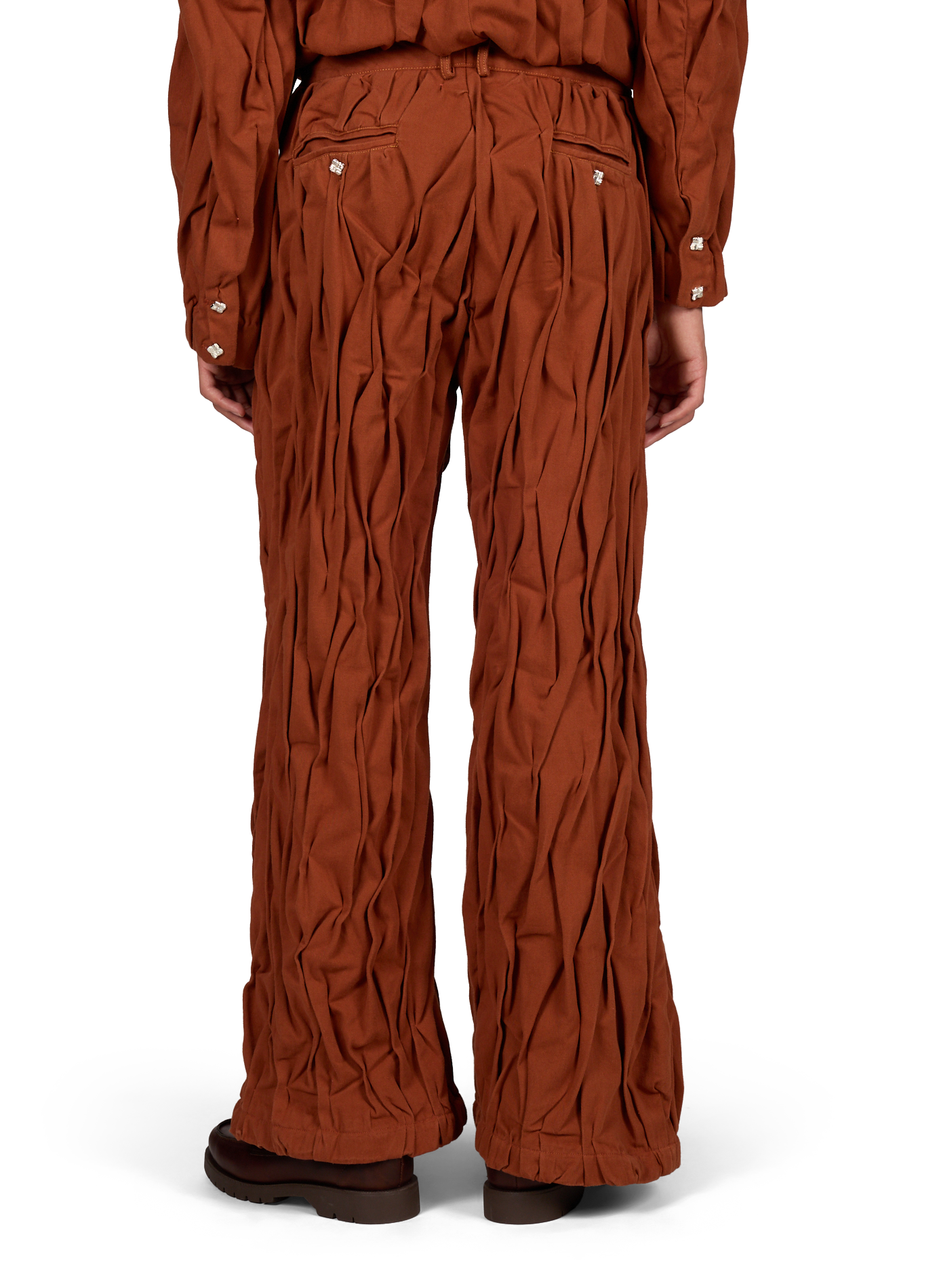 Pantalon Tormenta en coton plissé CAMPILLO Marron