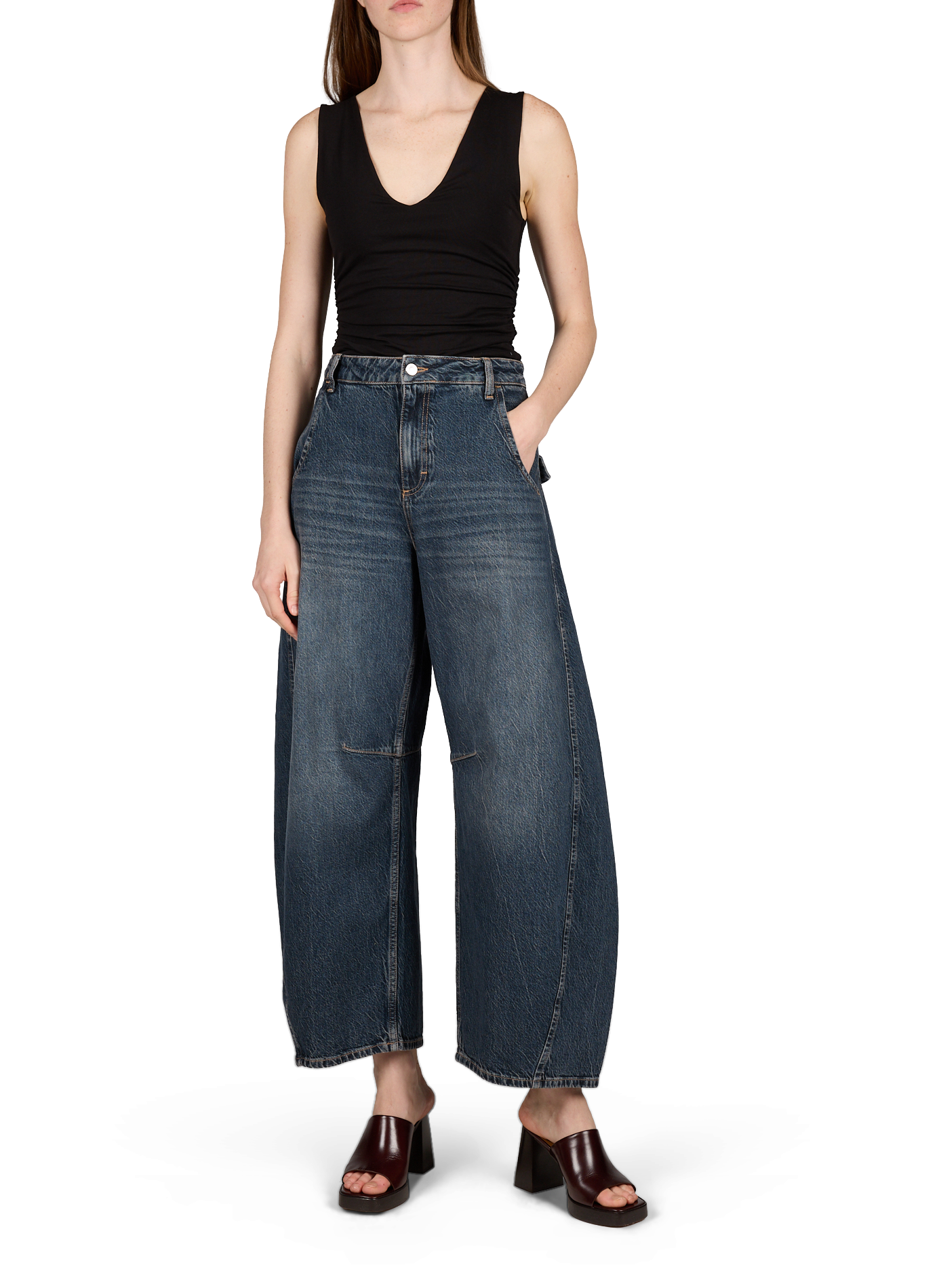 Jean boule en coton TOPSHOP Bleu