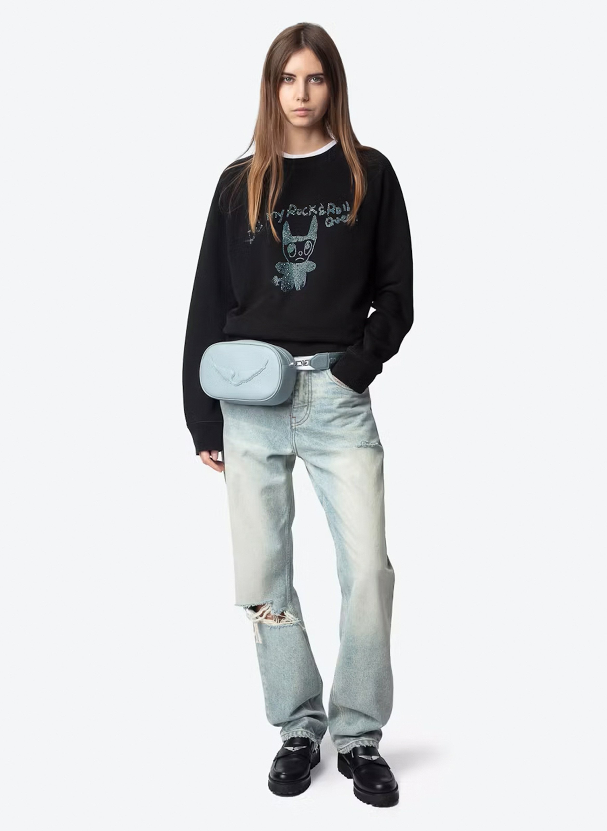 Sweat imprimé en coton upper ZADIG&VOLTAIRE Noir