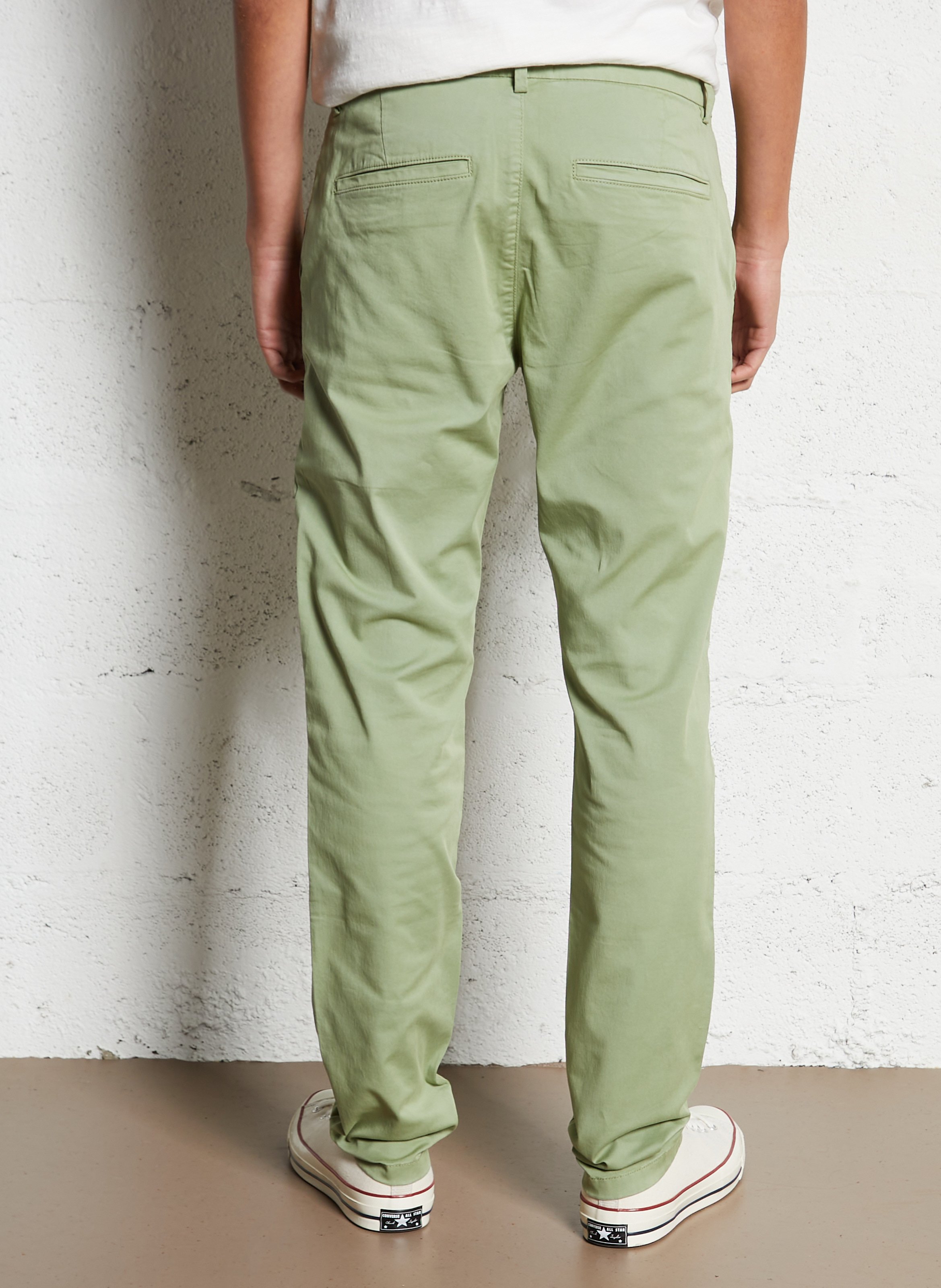 Pantalon chino en coton mélangé IKKS Vert