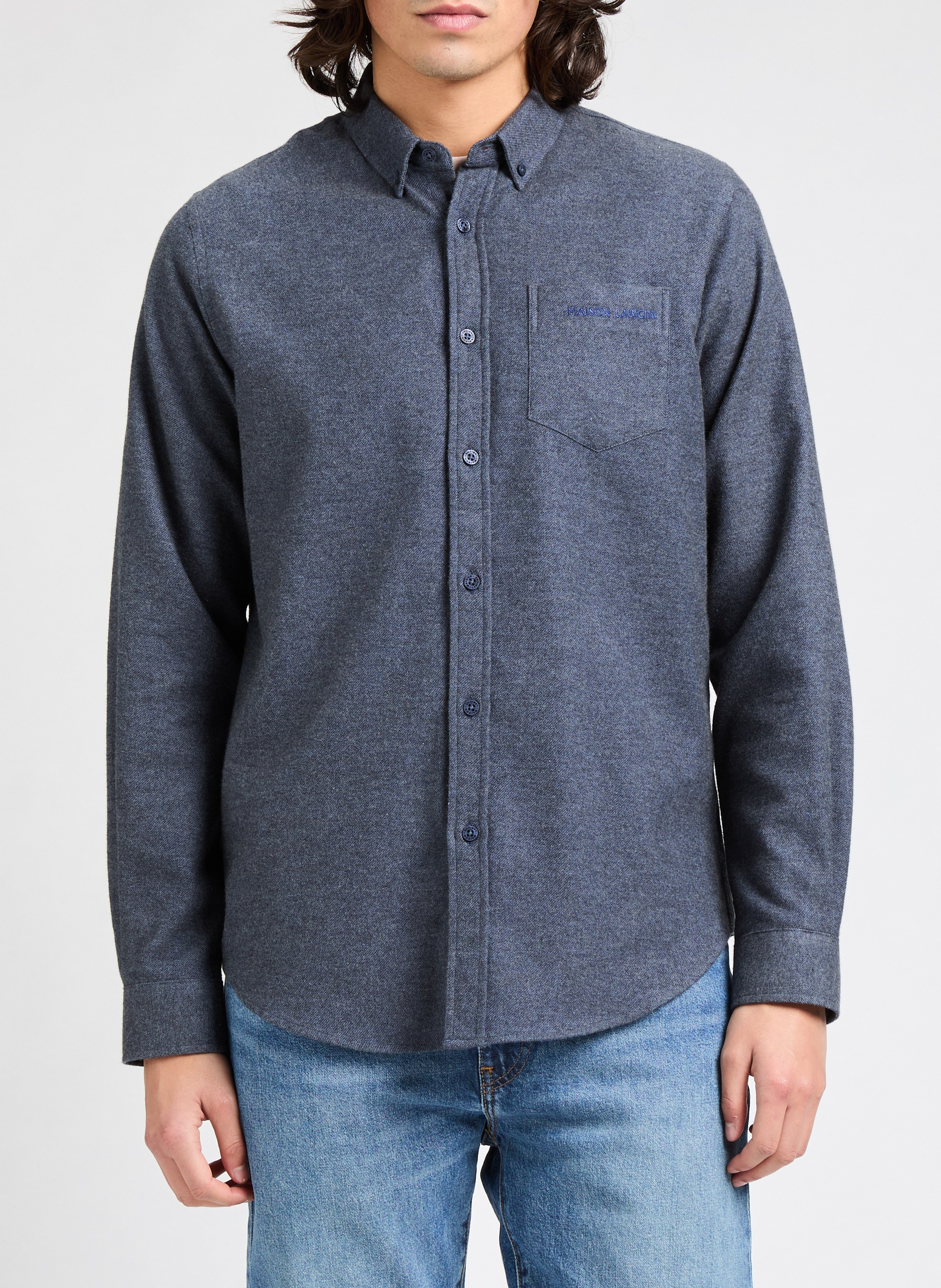 Camisa de Buena Calidad de franela MAISON LABICHE Azul