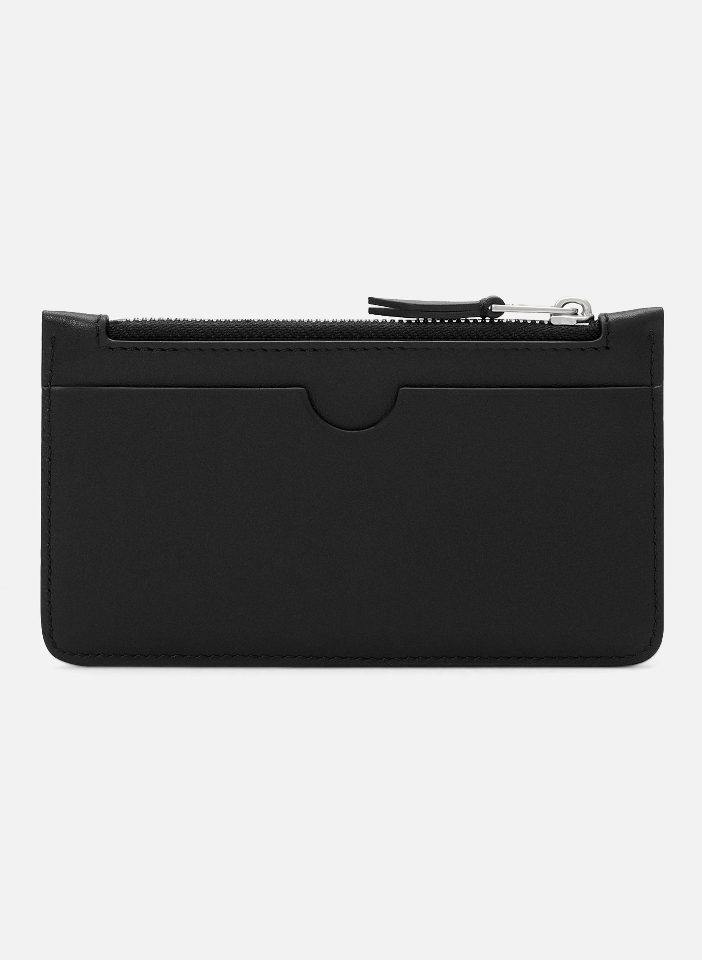 Porte-cartes zippé unisexe en cuir de vachette ami de coeur AMI PARIS Noir