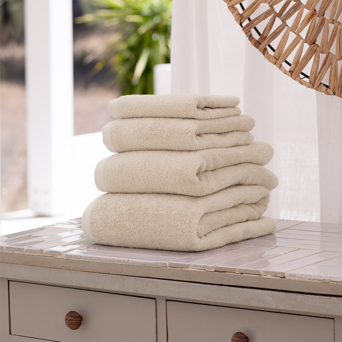 Serviette de toilette  en coton, ma douce DESFORGES Beige