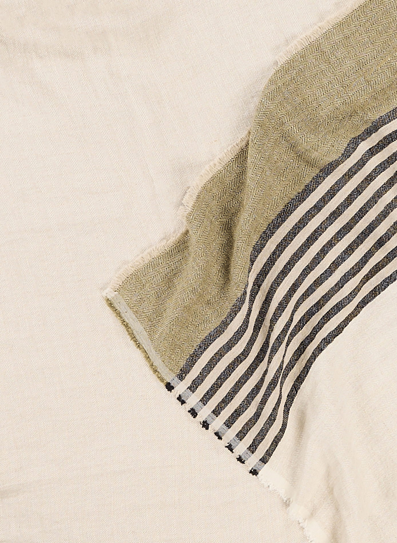 Linen plaid AU PRINTEMPS PARIS Khaki