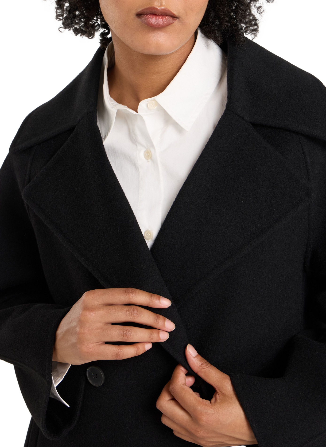 Straight wool blend coat by Wabana SAISON 1865 Black
