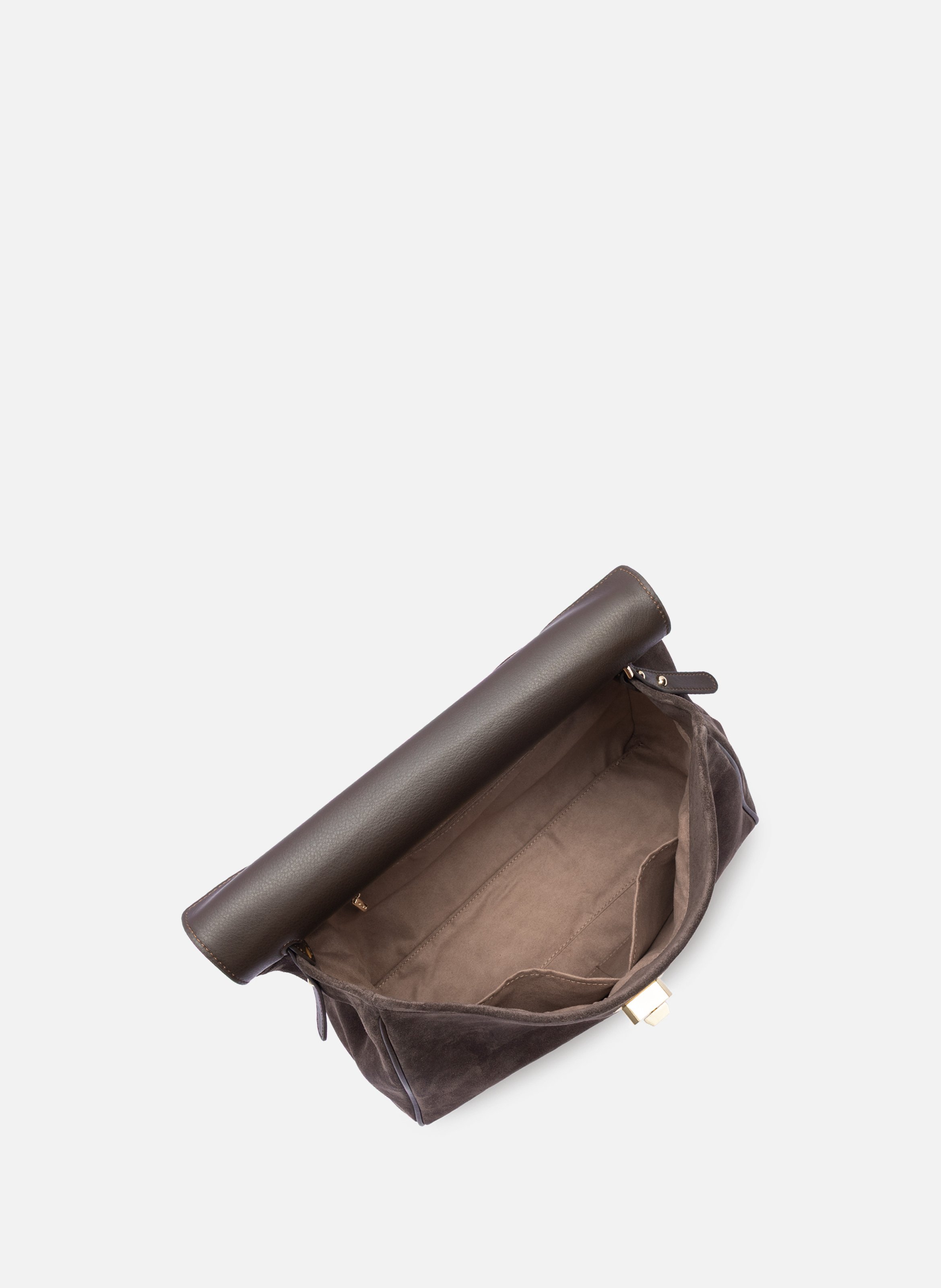 Grand sac cabas épaule - suède grace LANCASTER Marron