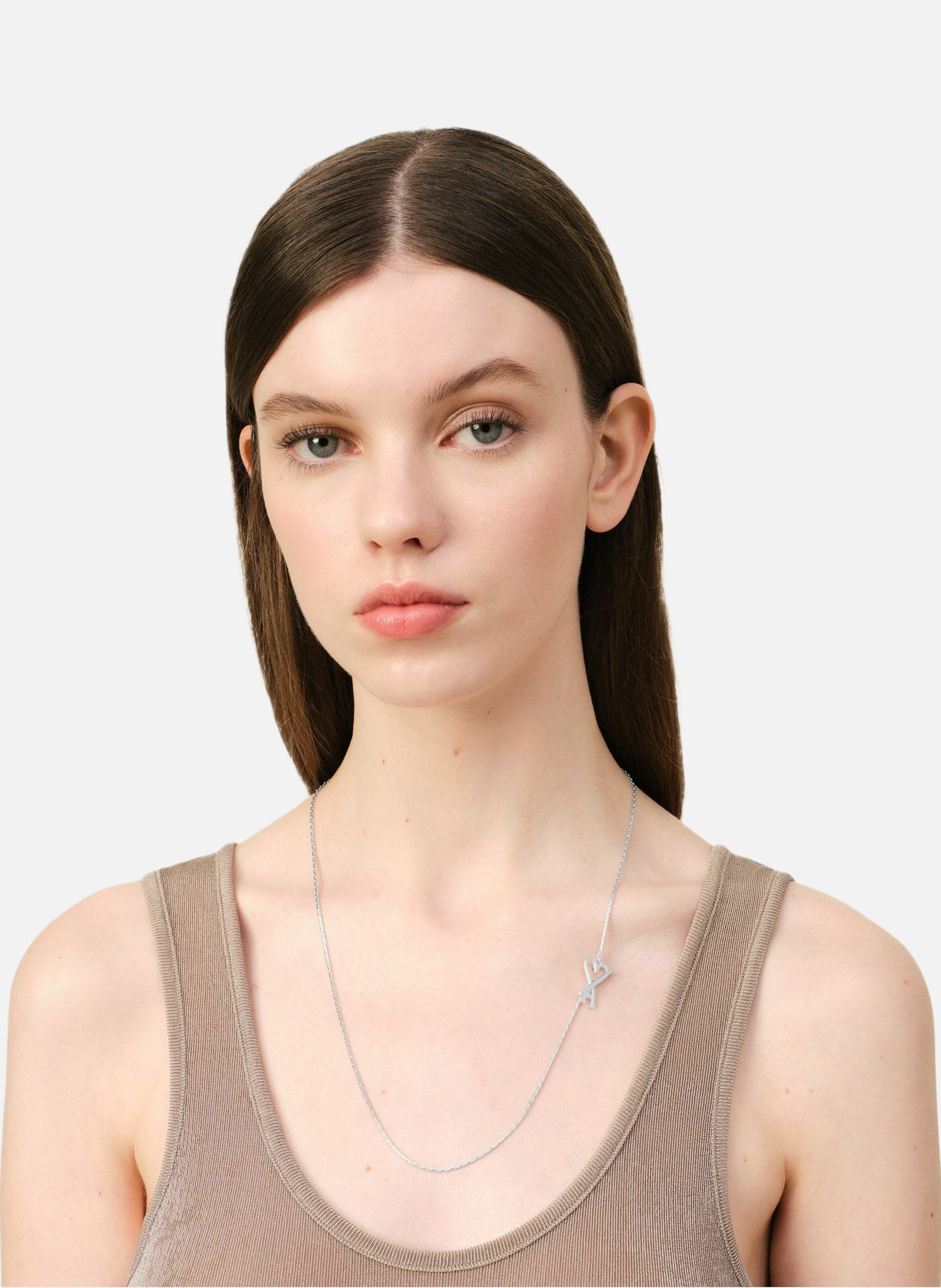 Collier chaîne ami de coeur unisexe AMI PARIS Gris