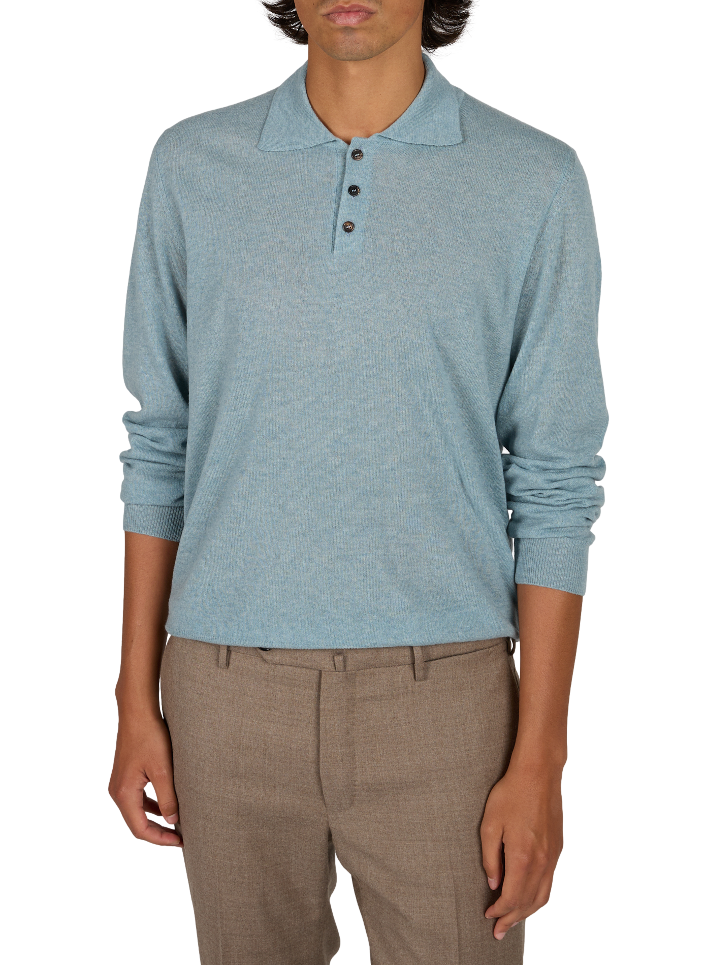 Gerade geschnittener Pullover aus einer Mischung von Kaschmir SLOWEAR Blau
