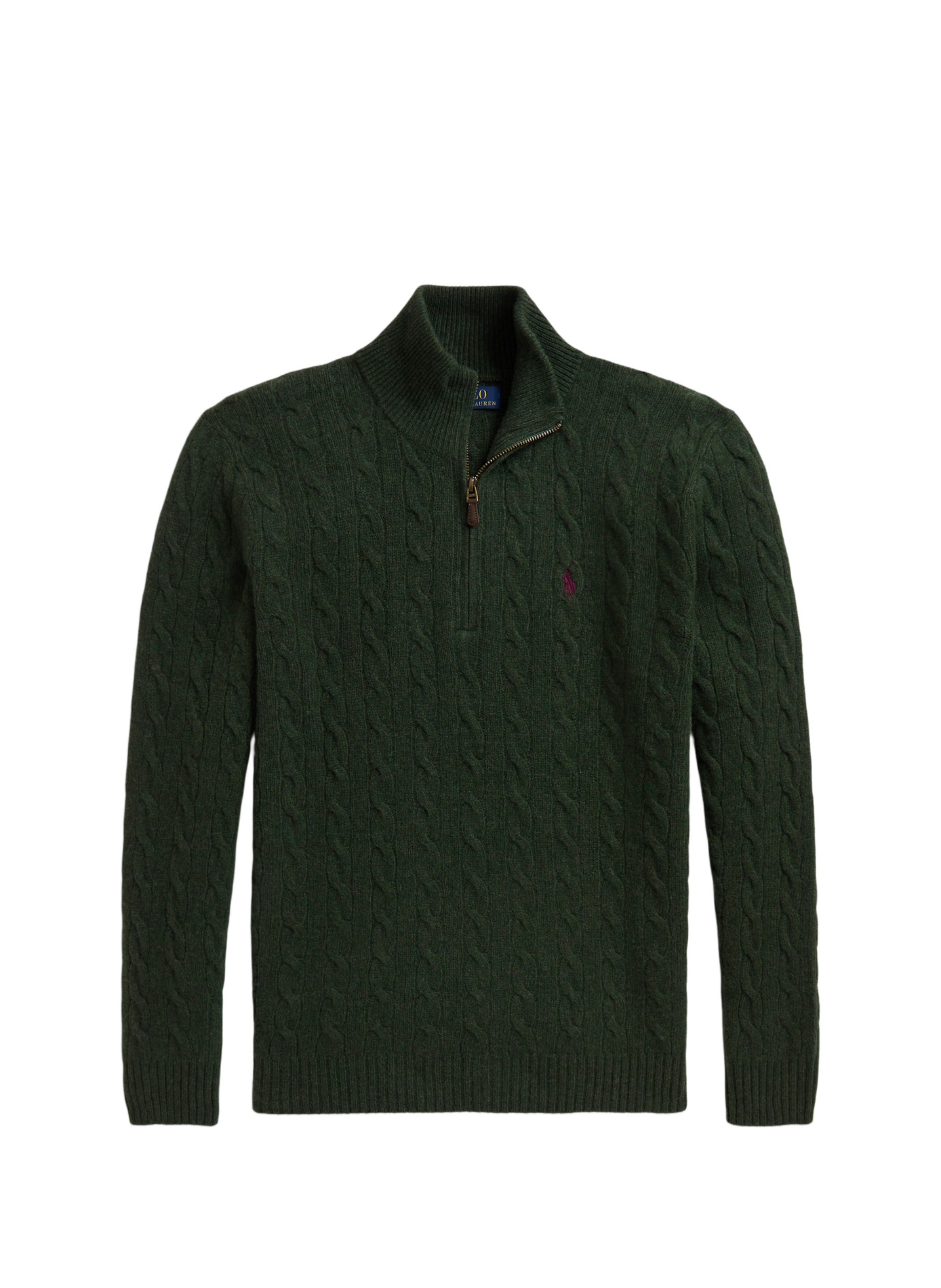 Pull droit col camionneur en laine mélangée  POLO RALPH LAUREN Vert