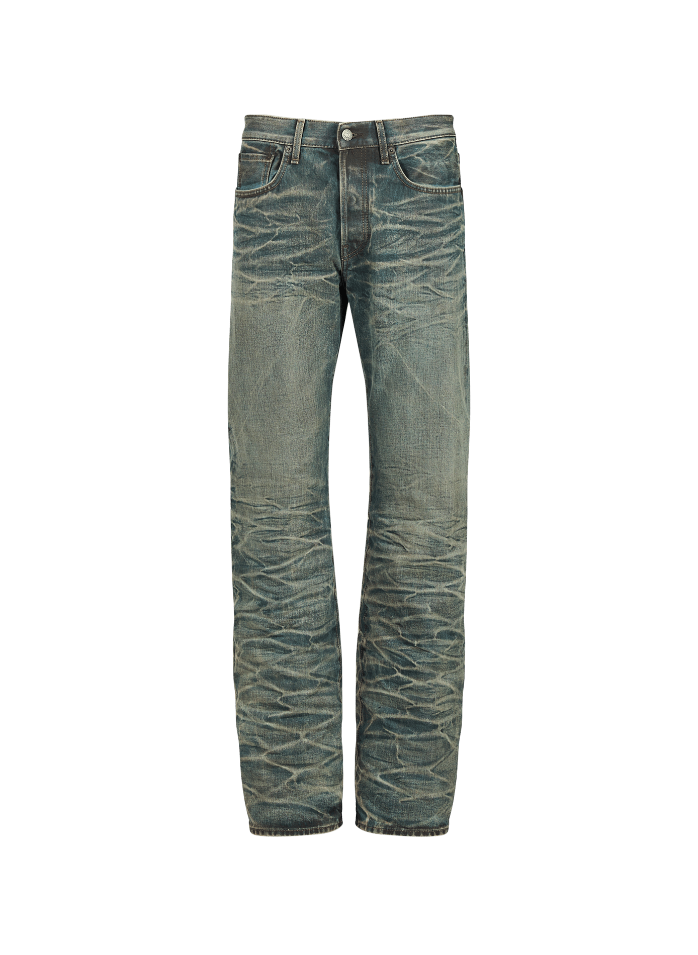 Jean regular 2010 délavé en coton ACNE STUDIOS Bleu